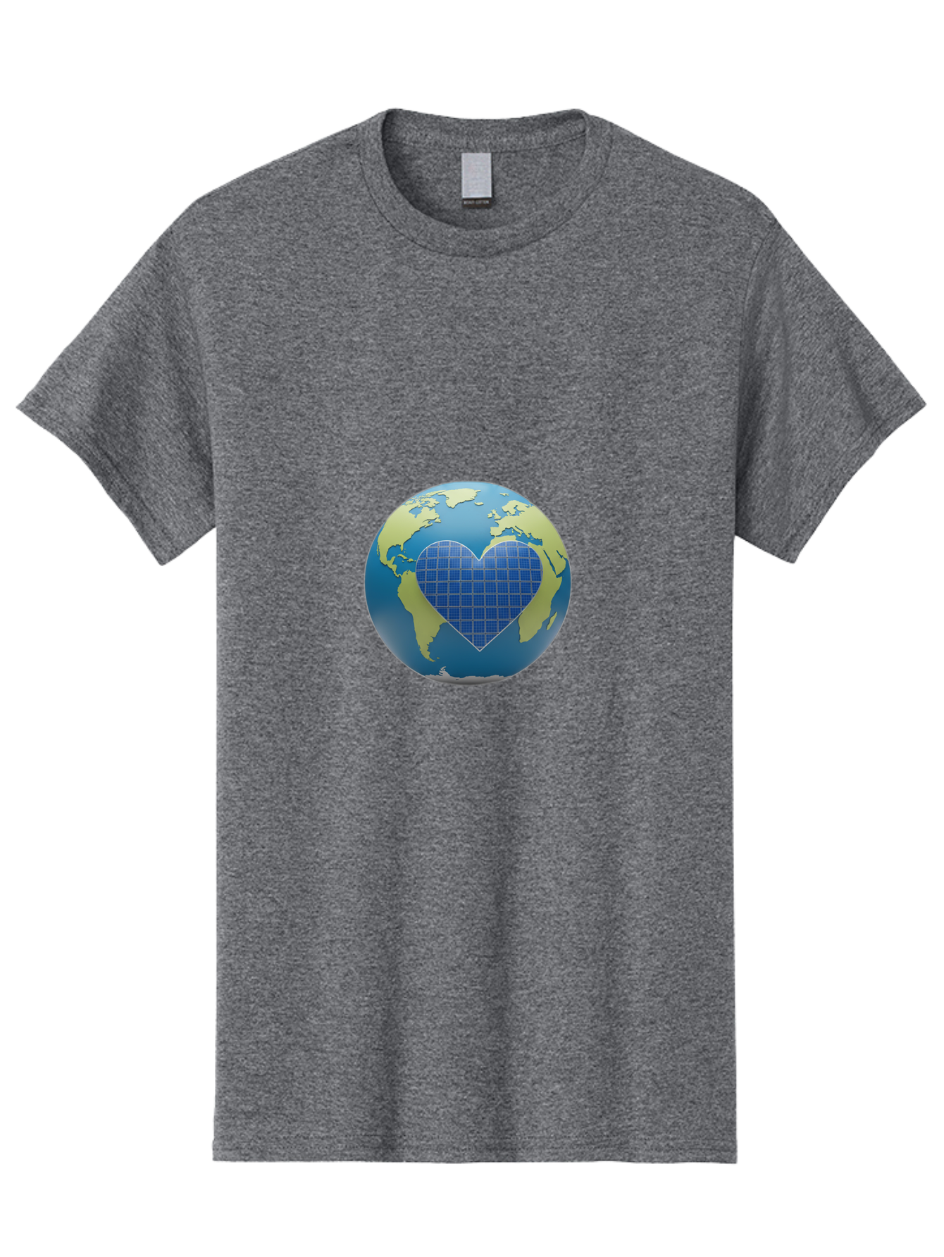 Globe-With-Heart Men'S Graphic Tee, 100% Cotton, Comfortable Casual Summer Wear, Machine Washable, Globe With Heart Shape, World Map, Love For The Planet, Eco-Friendly, Sustainable Living, Global Unity, Heart-Shaped Grid, Baa755 13