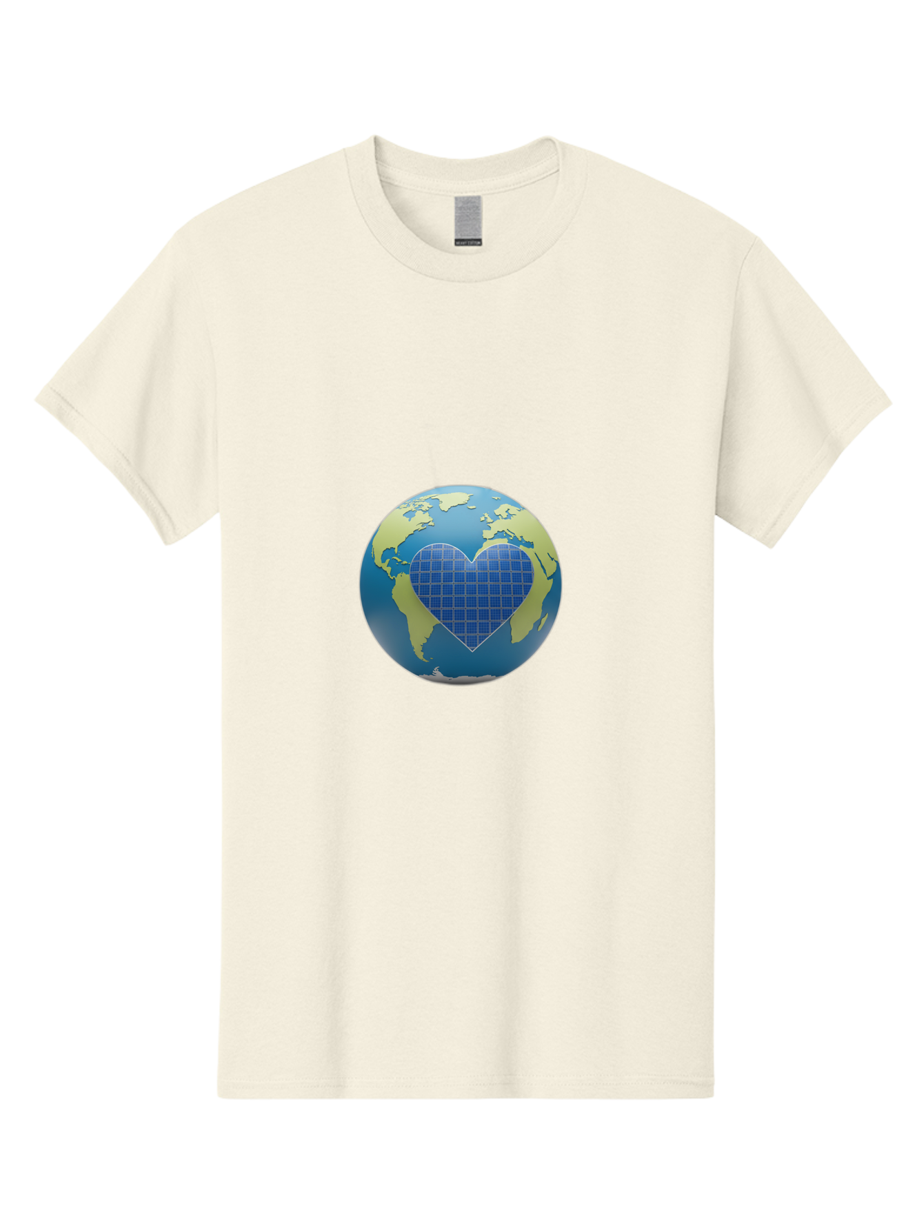 Globe-With-Heart Men'S Graphic Tee, 100% Cotton, Comfortable Casual Summer Wear, Machine Washable, Globe With Heart Shape, World Map, Love For The Planet, Eco-Friendly, Sustainable Living, Global Unity, Heart-Shaped Grid, Baa755 3