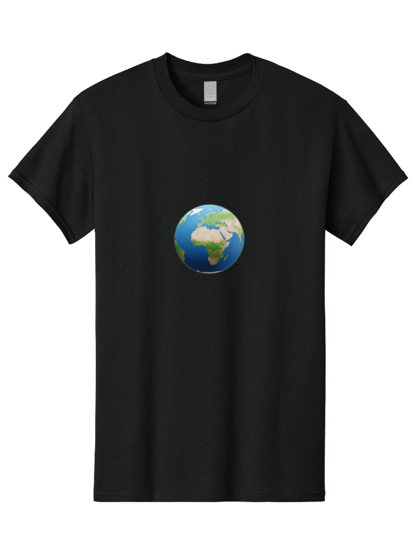 Globe Men'S Graphic Tee, 100% Cotton, Comfortable Casual Summer Wear, Machine Washable, Globe Showing Africa And Europe, World Map, Global View, International Geography, Planet Earth, Blue Oceans, Green Landmasses, 3D Rendering, Baa764 21