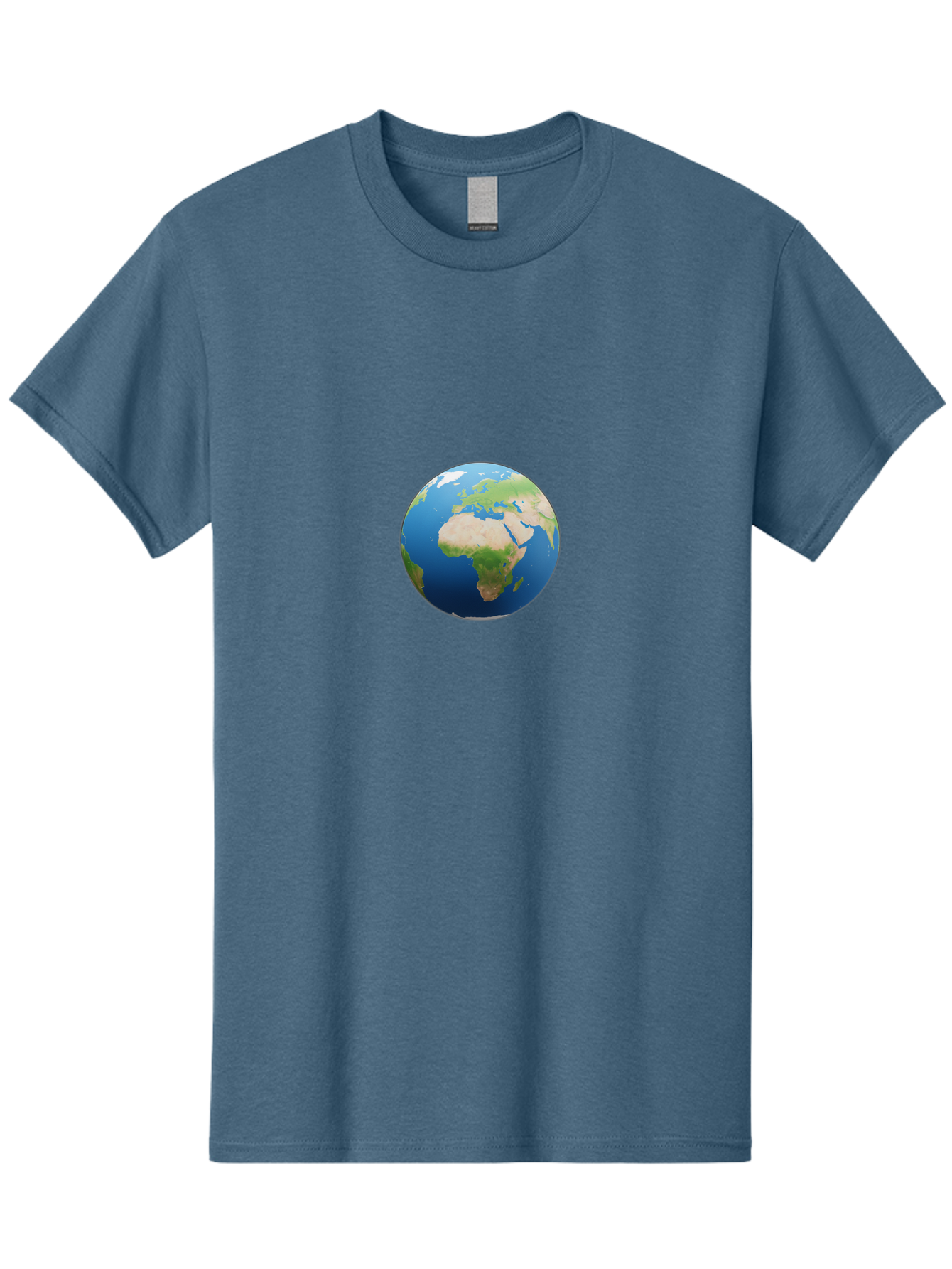 Globe Men'S Graphic Tee, 100% Cotton, Comfortable Casual Summer Wear, Machine Washable, Globe Showing Africa And Europe, World Map, Global View, International Geography, Planet Earth, Blue Oceans, Green Landmasses, 3D Rendering, Baa764 11