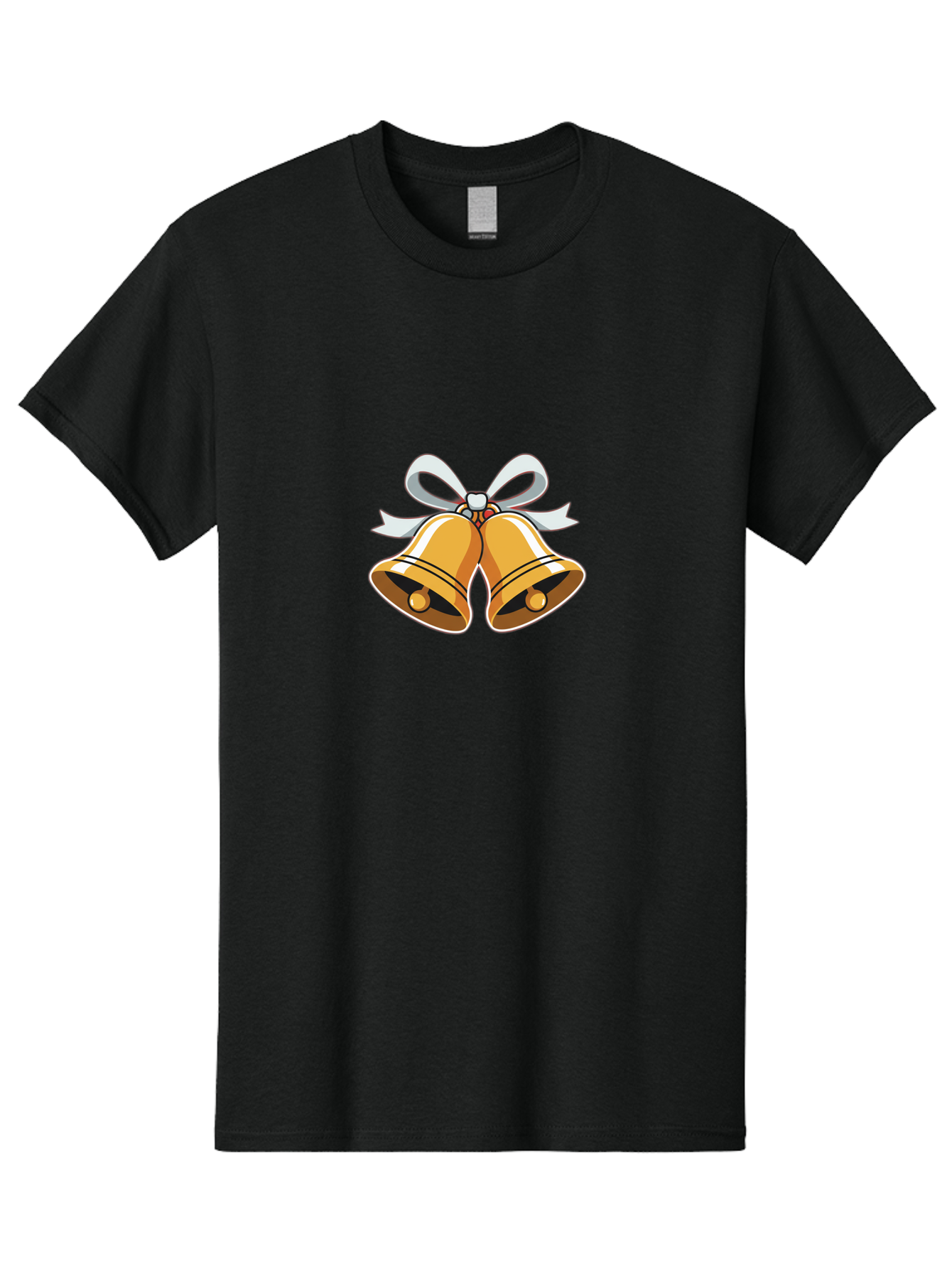 Golden-Bells-1 Men'S Graphic Tee, 100% Cotton, Comfortable Casual Summer Wear, Machine Washable, Golden Christmas Bells, Festive Decoration, Holiday Symbols, Shiny Bells, White Ribbon, Christmas Theme, Festive Atmosphere, Holiday Cheer, Baa768 29
