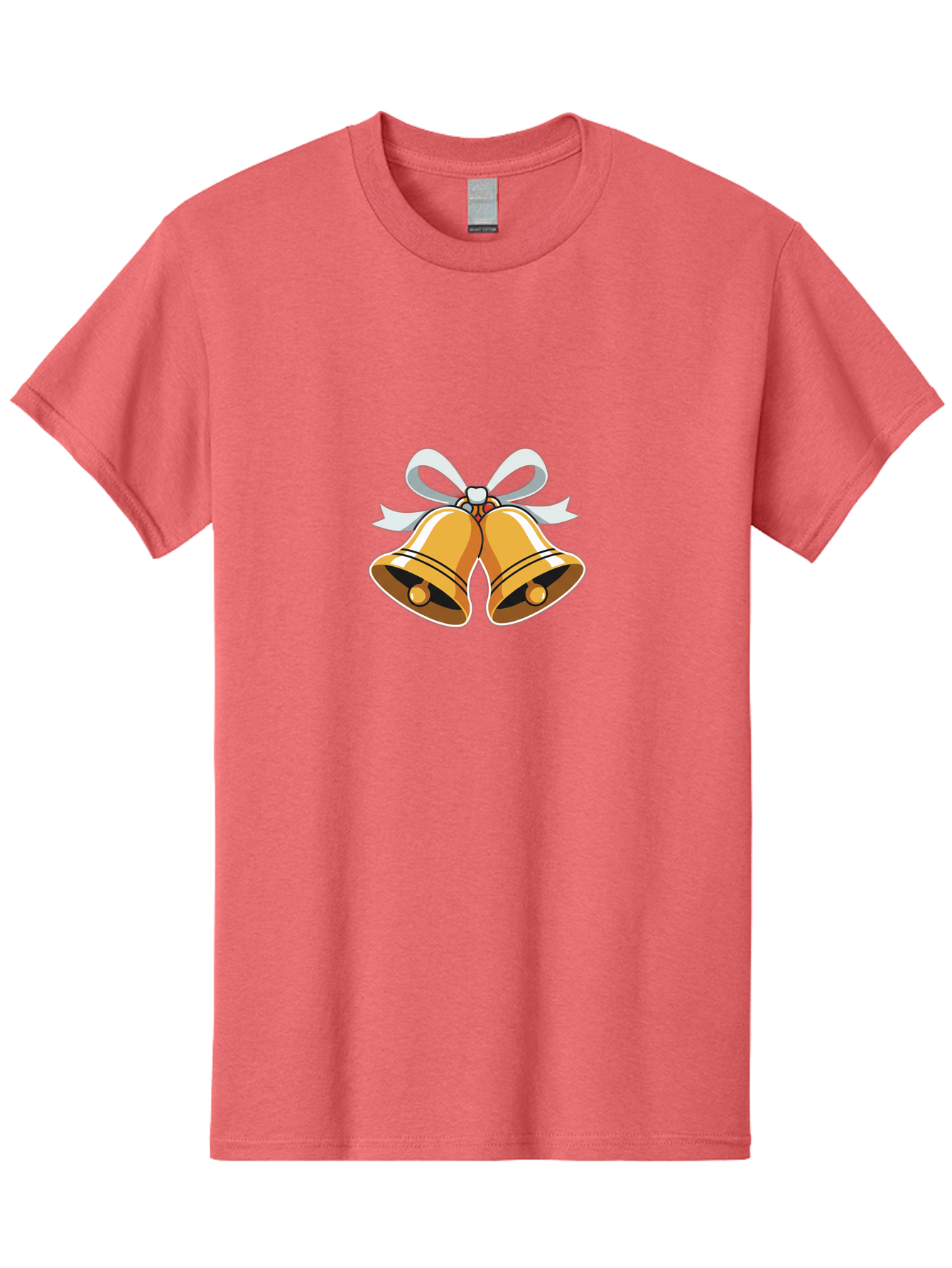 Golden-Bells-1 Men'S Graphic Tee, 100% Cotton, Comfortable Casual Summer Wear, Machine Washable, Golden Christmas Bells, Festive Decoration, Holiday Symbols, Shiny Bells, White Ribbon, Christmas Theme, Festive Atmosphere, Holiday Cheer, Baa768 11