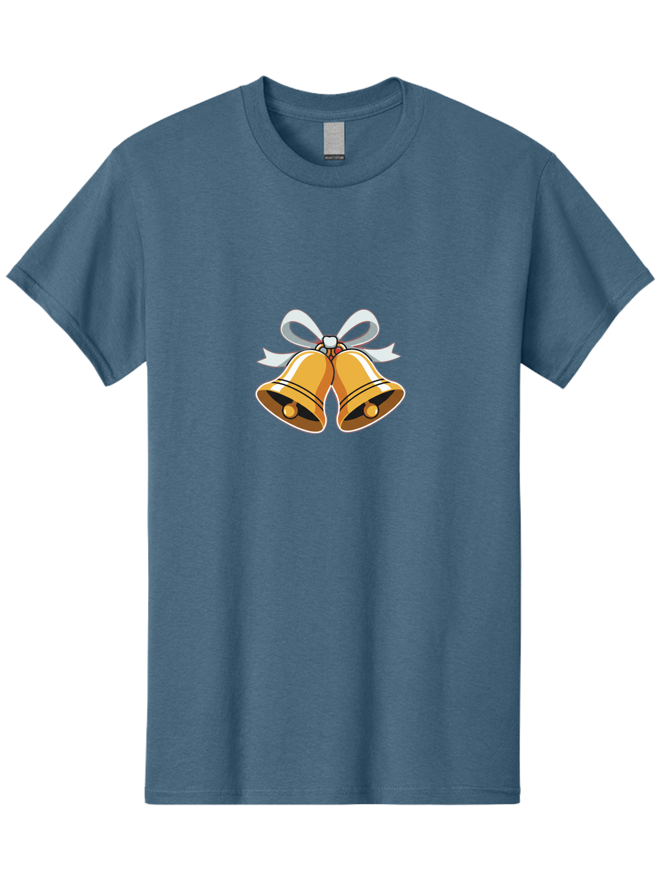 Golden-Bells-1 Men'S Graphic Tee, 100% Cotton, Comfortable Casual Summer Wear, Machine Washable, Golden Christmas Bells, Festive Decoration, Holiday Symbols, Shiny Bells, White Ribbon, Christmas Theme, Festive Atmosphere, Holiday Cheer, Baa768 3