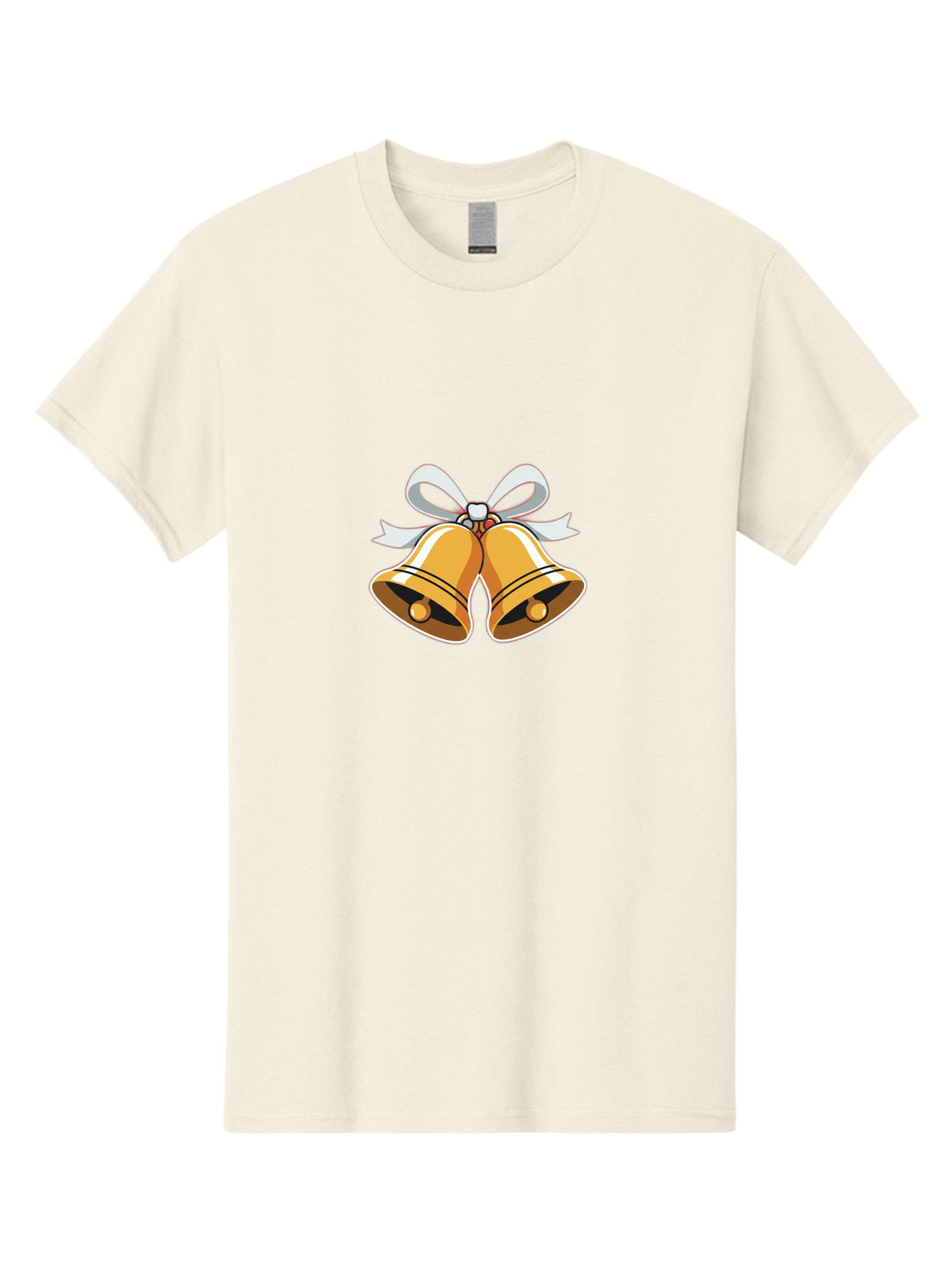 Golden-Bells-1 Men'S Graphic Tee, 100% Cotton, Comfortable Casual Summer Wear, Machine Washable, Golden Christmas Bells, Festive Decoration, Holiday Symbols, Shiny Bells, White Ribbon, Christmas Theme, Festive Atmosphere, Holiday Cheer, Baa768 23