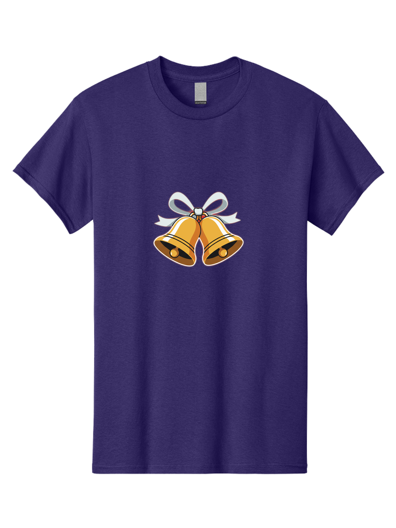 Golden-Bells-1 Men'S Graphic Tee, 100% Cotton, Comfortable Casual Summer Wear, Machine Washable, Golden Christmas Bells, Festive Decoration, Holiday Symbols, Shiny Bells, White Ribbon, Christmas Theme, Festive Atmosphere, Holiday Cheer, Baa768 21