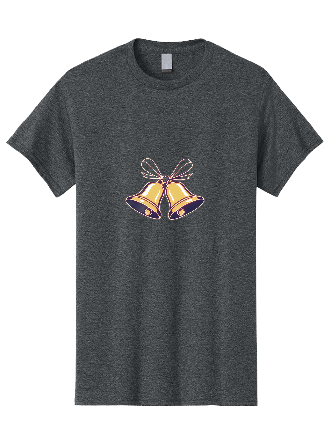 Golden-Bells-3 Men'S Graphic Tee, 100% Cotton, Comfortable Casual Summer Wear, Machine Washable, Christmas Bells, Golden Bells, Festive Decor, Holiday Decorations, Christmas Ornaments, Festive Atmosphere, Winter Wonderland, Seasonal Greetings Baa770 9
