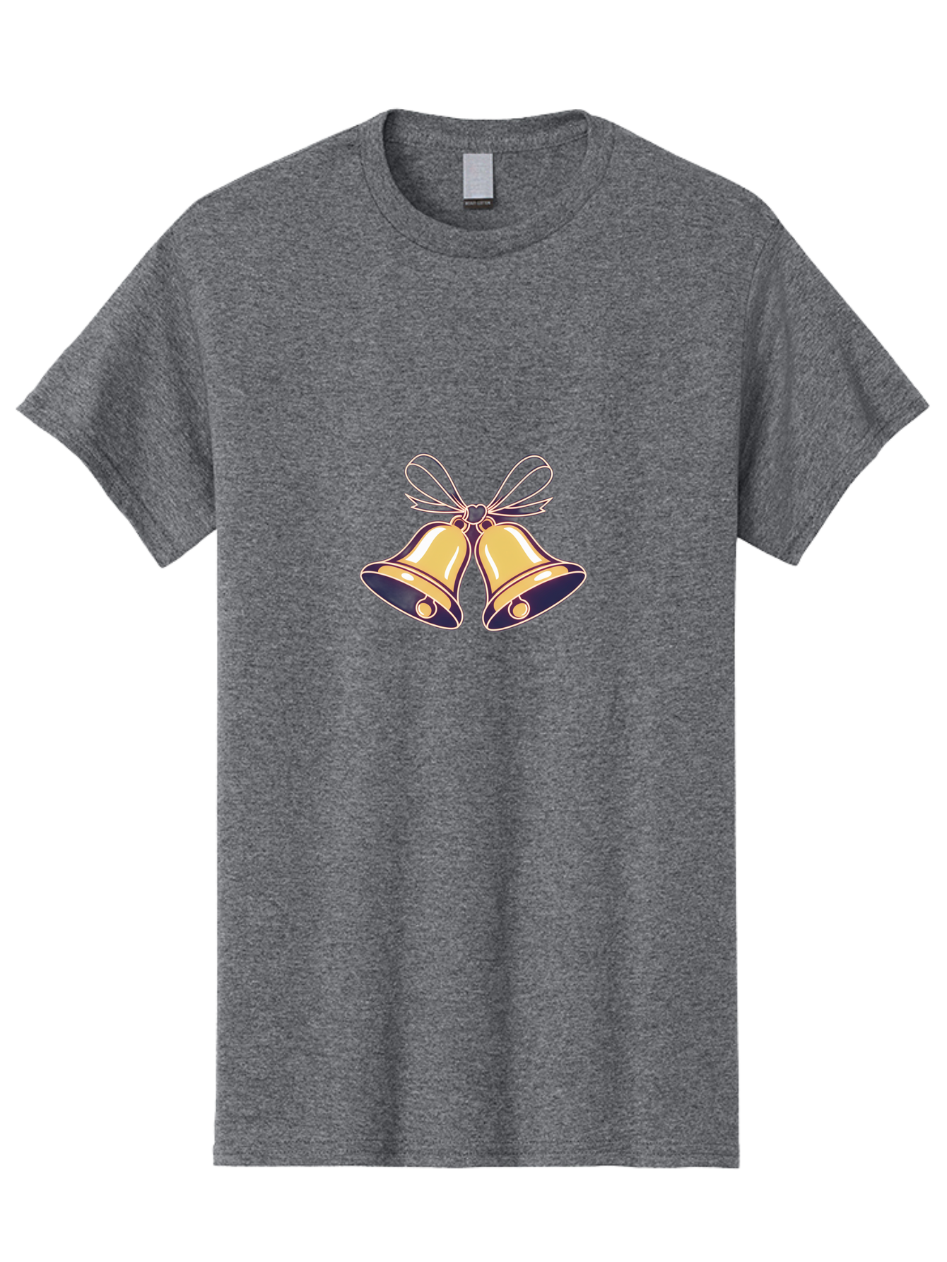 Golden-Bells-3 Men'S Graphic Tee, 100% Cotton, Comfortable Casual Summer Wear, Machine Washable, Christmas Bells, Golden Bells, Festive Decor, Holiday Decorations, Christmas Ornaments, Festive Atmosphere, Winter Wonderland, Seasonal Greetings Baa770 7