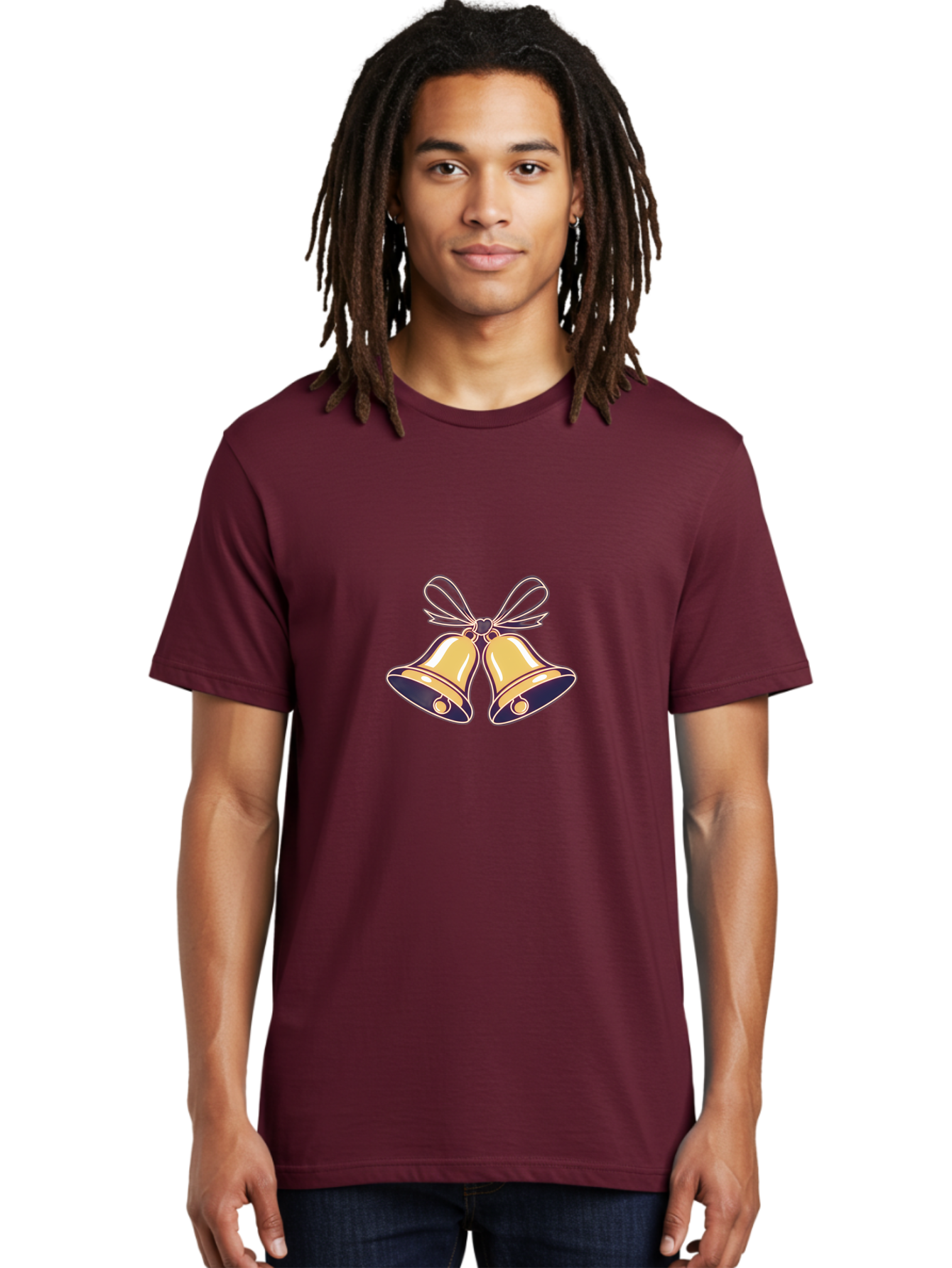 Golden-Bells-3 Men'S Graphic Tee, 100% Cotton, Comfortable Casual Summer Wear, Machine Washable, Christmas Bells, Golden Bells, Festive Decor, Holiday Decorations, Christmas Ornaments, Festive Atmosphere, Winter Wonderland, Seasonal Greetings Baa770 16