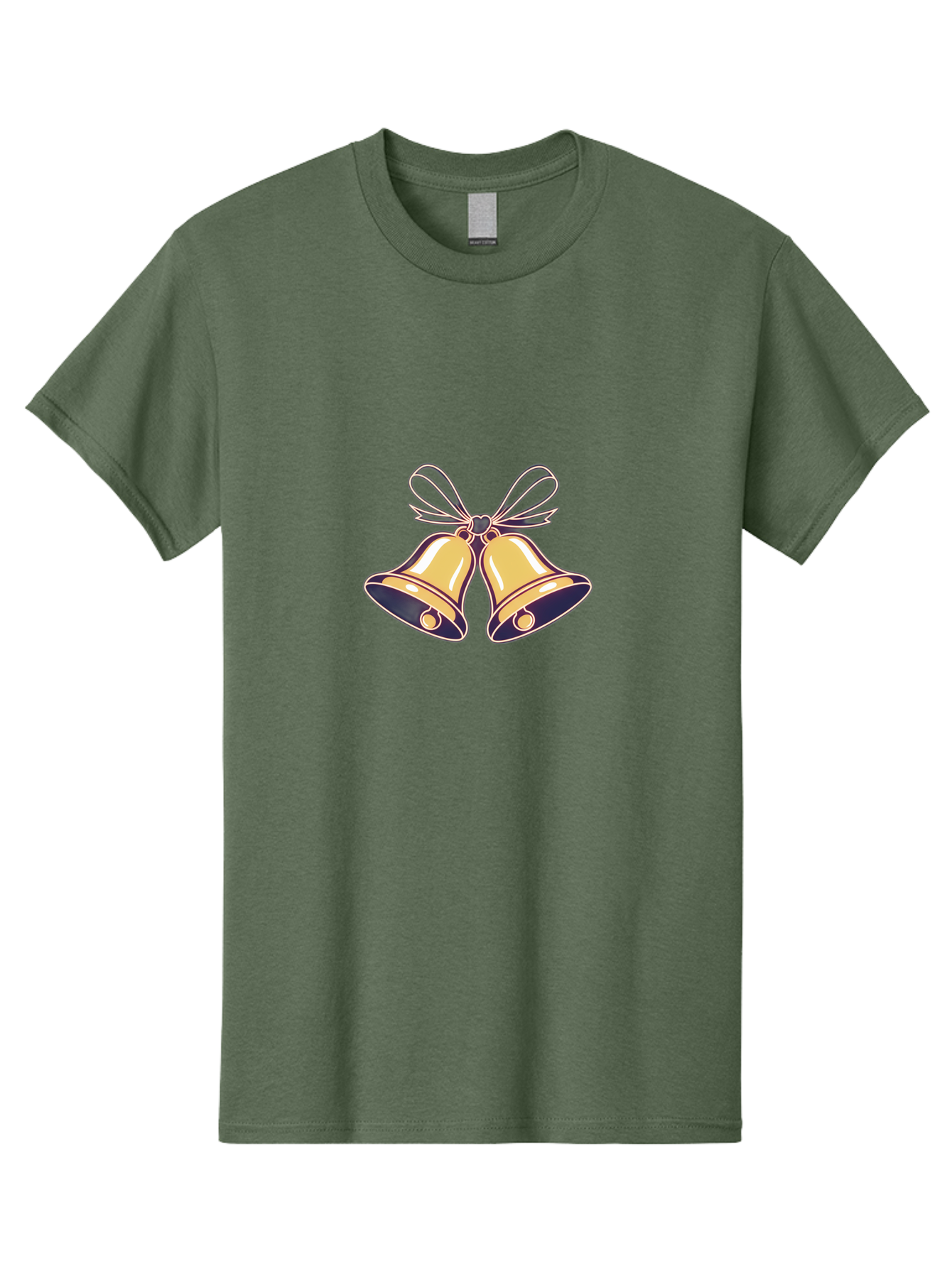 Golden-Bells-3 Men'S Graphic Tee, 100% Cotton, Comfortable Casual Summer Wear, Machine Washable, Christmas Bells, Golden Bells, Festive Decor, Holiday Decorations, Christmas Ornaments, Festive Atmosphere, Winter Wonderland, Seasonal Greetings Baa770 12