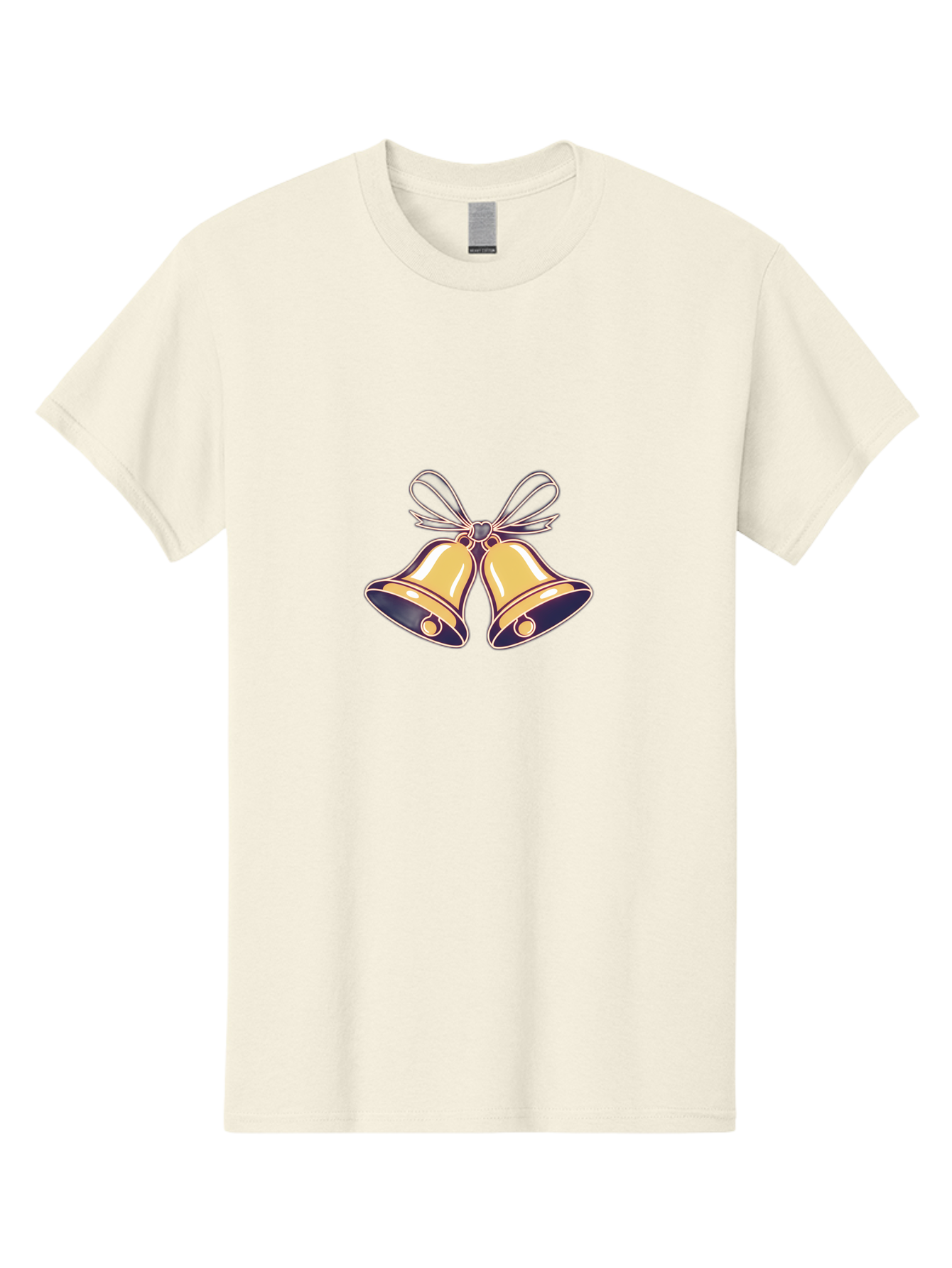 Golden-Bells-3 Men'S Graphic Tee, 100% Cotton, Comfortable Casual Summer Wear, Machine Washable, Christmas Bells, Golden Bells, Festive Decor, Holiday Decorations, Christmas Ornaments, Festive Atmosphere, Winter Wonderland, Seasonal Greetings Baa770 3