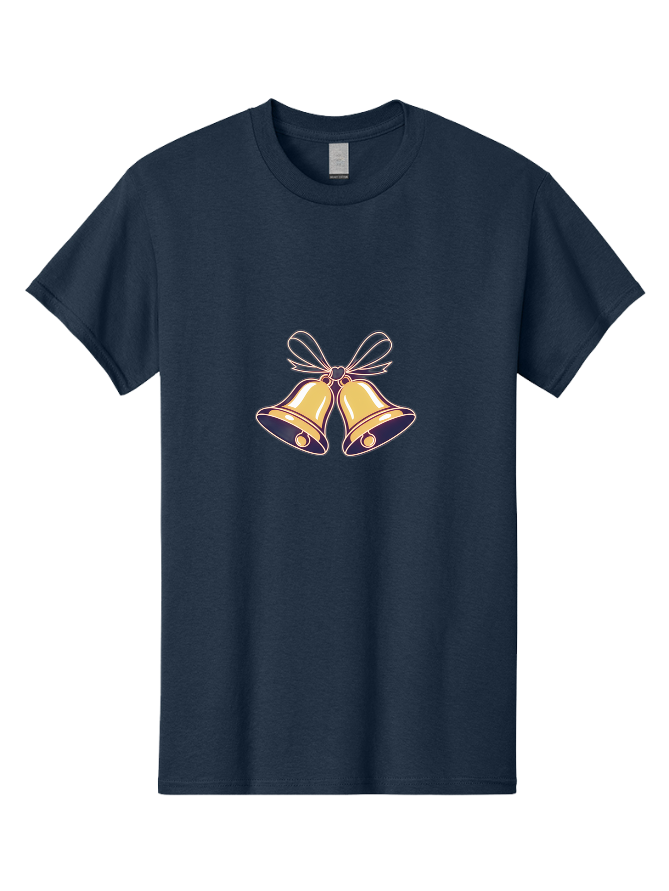 Golden-Bells-3 Men'S Graphic Tee, 100% Cotton, Comfortable Casual Summer Wear, Machine Washable, Christmas Bells, Golden Bells, Festive Decor, Holiday Decorations, Christmas Ornaments, Festive Atmosphere, Winter Wonderland, Seasonal Greetings Baa770 6
