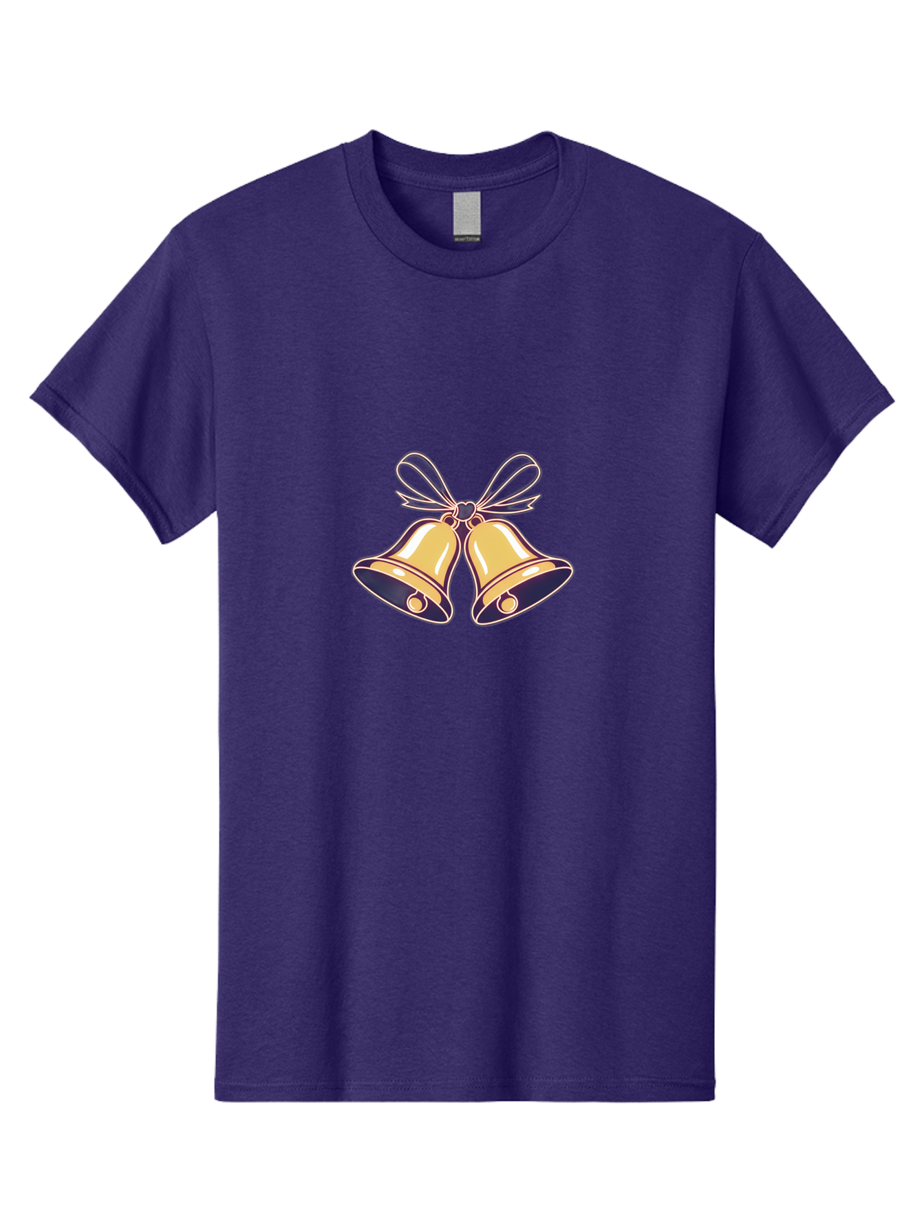 Golden-Bells-3 Men'S Graphic Tee, 100% Cotton, Comfortable Casual Summer Wear, Machine Washable, Christmas Bells, Golden Bells, Festive Decor, Holiday Decorations, Christmas Ornaments, Festive Atmosphere, Winter Wonderland, Seasonal Greetings Baa770 4