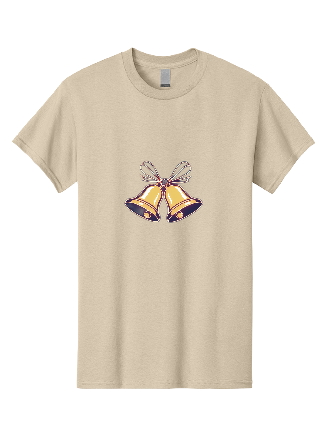 Golden-Bells-3 Men'S Graphic Tee, 100% Cotton, Comfortable Casual Summer Wear, Machine Washable, Christmas Bells, Golden Bells, Festive Decor, Holiday Decorations, Christmas Ornaments, Festive Atmosphere, Winter Wonderland, Seasonal Greetings Baa770 8