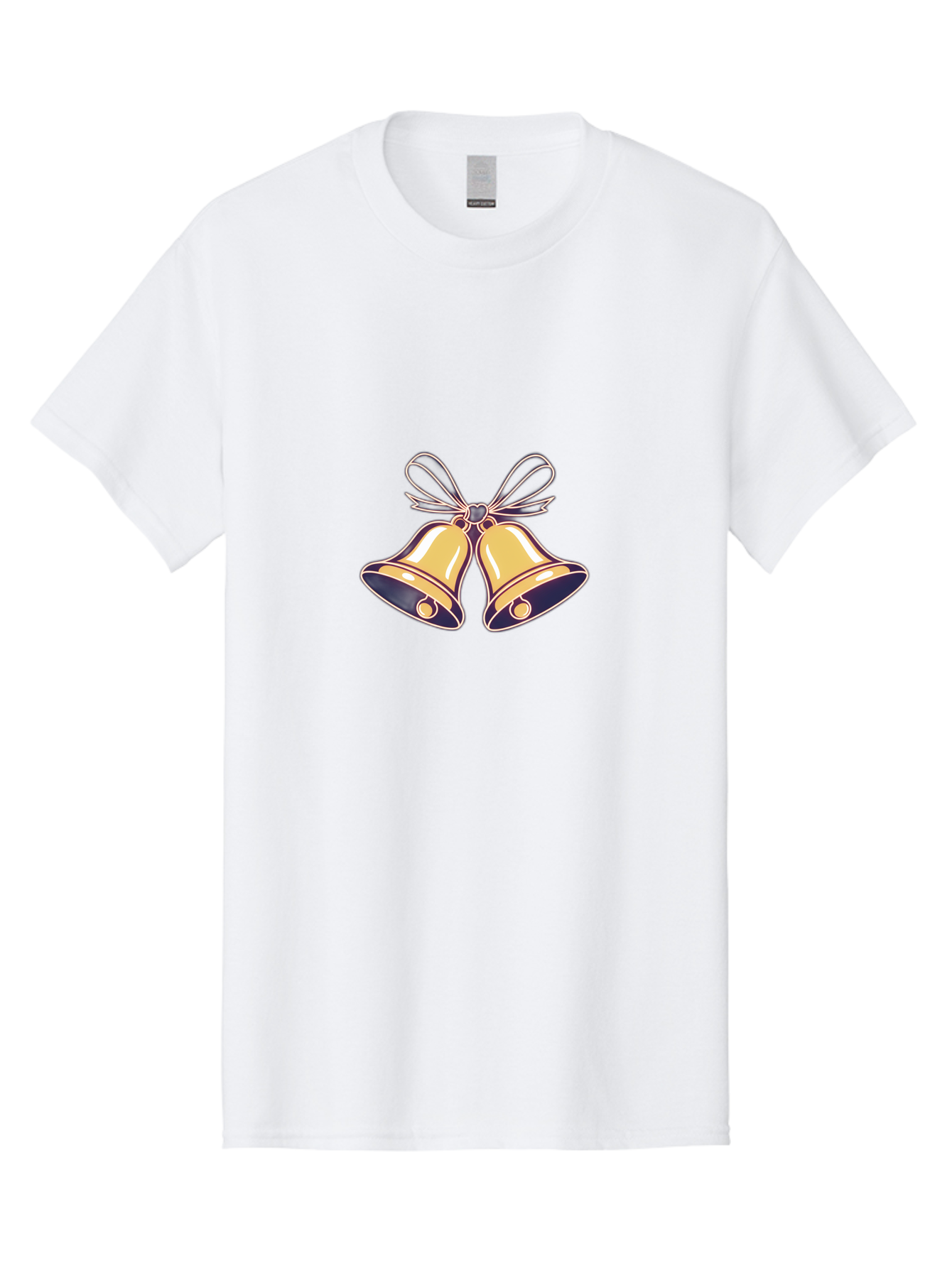 Golden-Bells-3 Men'S Graphic Tee, 100% Cotton, Comfortable Casual Summer Wear, Machine Washable, Christmas Bells, Golden Bells, Festive Decor, Holiday Decorations, Christmas Ornaments, Festive Atmosphere, Winter Wonderland, Seasonal Greetings Baa770 10