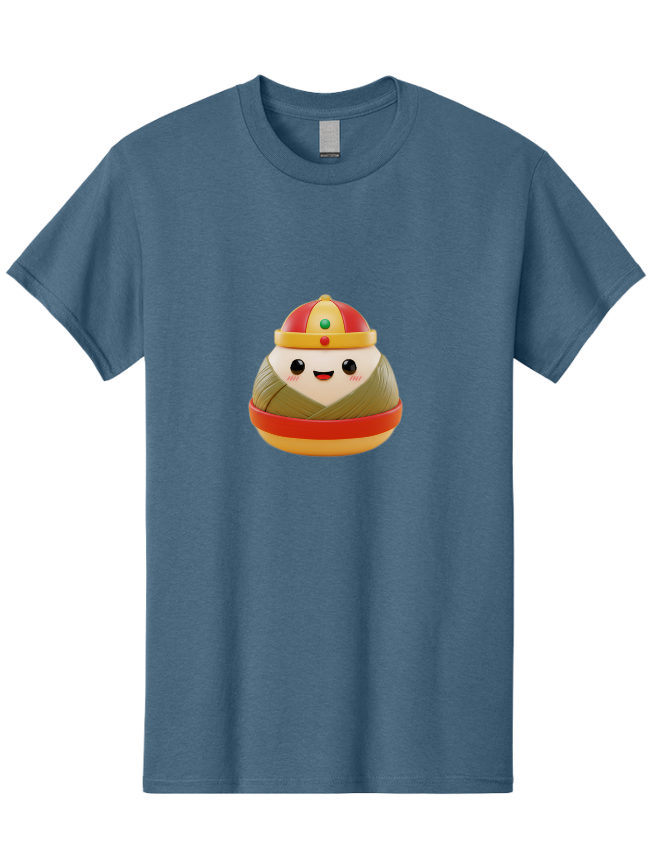 Gyoza-Prince Men'S Graphic Tee, 100% Cotton, Comfortable Casual Summer Wear, Machine Washable, Gyoza, Cartoon Character, Red And Gold Crown, Kawaii Face, Dumpling, Japanese Food, Fun Design, Cute, Cartoon Style, Playful, Foodie Art, Baa777 3