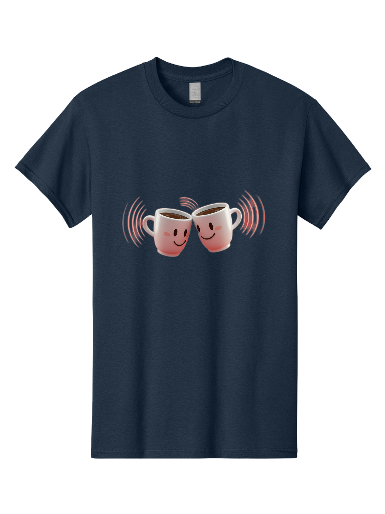 Happy-Coffee-Cups Men'S Graphic Tee, 100% Cotton, Comfortable Casual Summer Wear, Machine Washable, Clinking Coffee Cups, Smiley Faces, Coffee Break, Happy Vibes, Social Bonding, Friendship, Joyful Moment, Cute Cartoon, Coffee Lovers Baa781 13