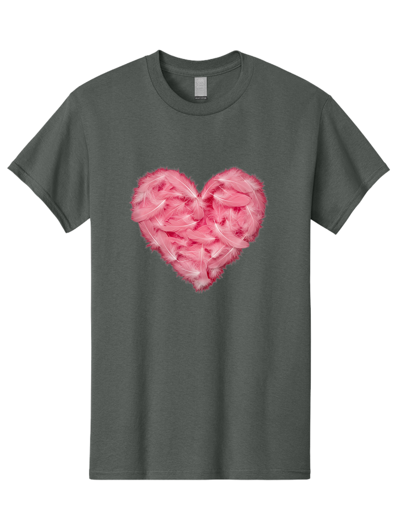 Heart-Of-Feathers Men'S Graphic Tee, 100% Cotton, Comfortable Casual Summer Wear, Machine Washable, Pink Feather Heart, Love Symbol, Soft Texture, Delicate Feathers, Romantic Gesture, Tender Heart, Loving Feeling Baa787 29