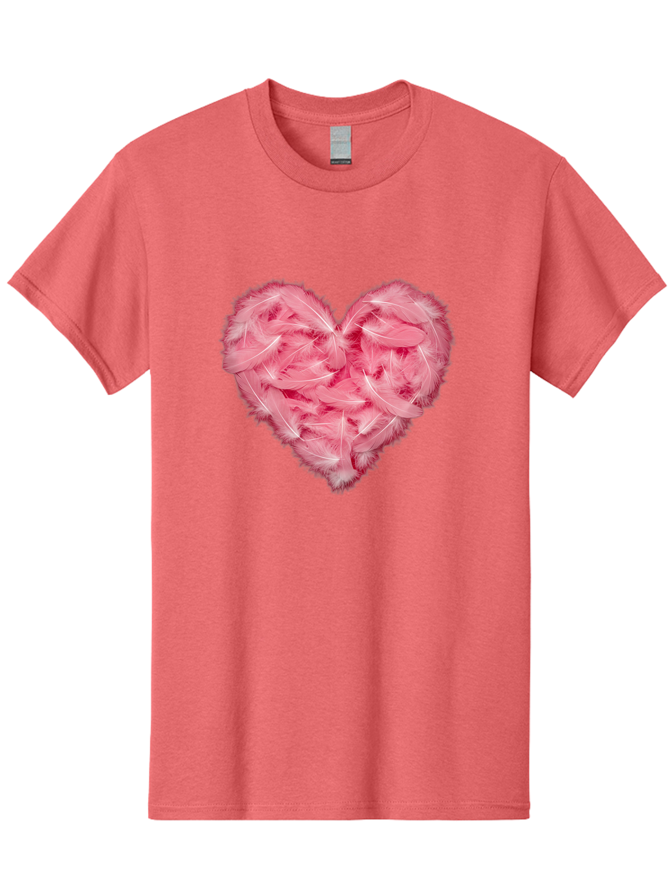 Heart-Of-Feathers Men'S Graphic Tee, 100% Cotton, Comfortable Casual Summer Wear, Machine Washable, Pink Feather Heart, Love Symbol, Soft Texture, Delicate Feathers, Romantic Gesture, Tender Heart, Loving Feeling Baa787 27