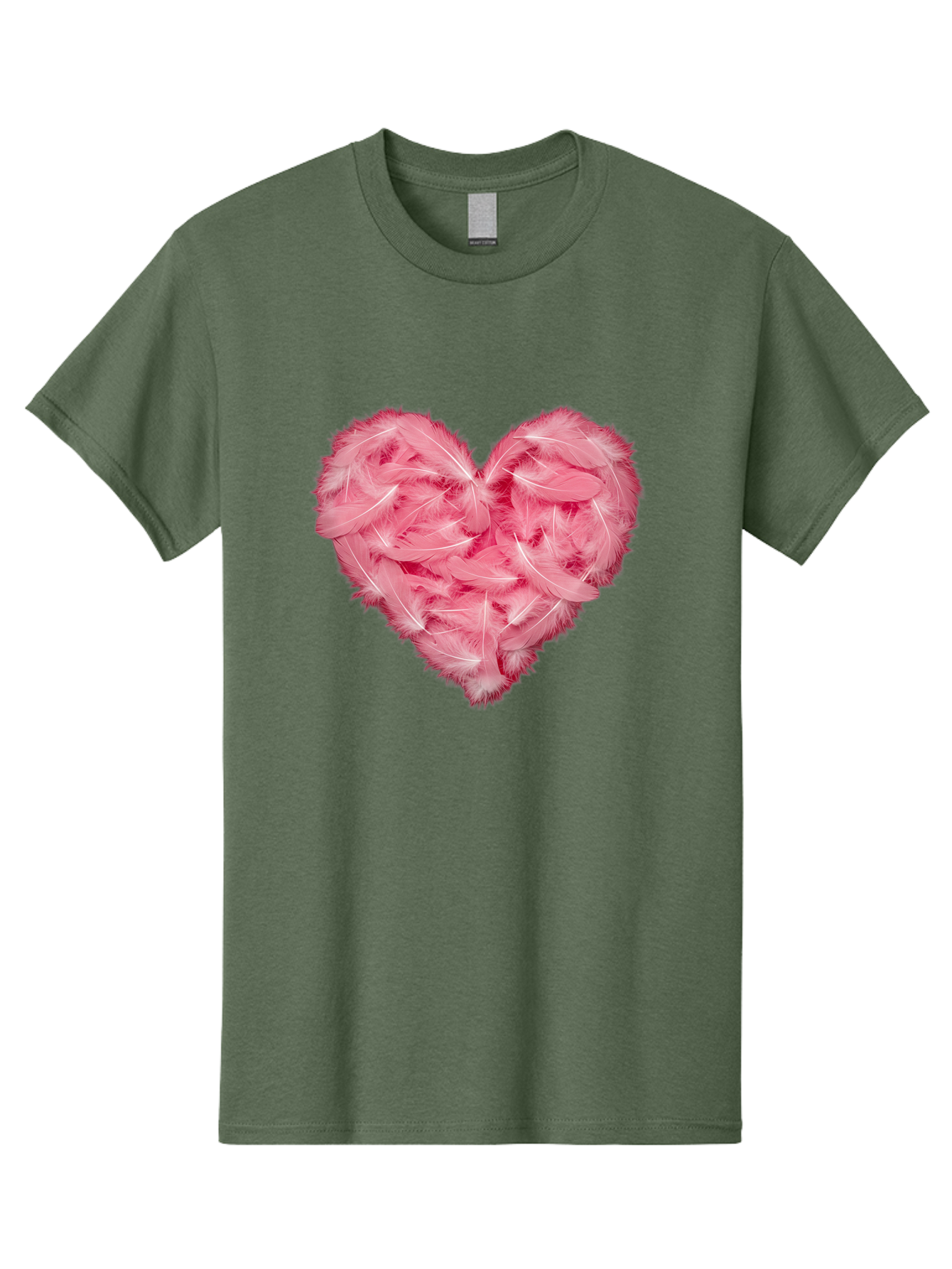 Heart-Of-Feathers Men'S Graphic Tee, 100% Cotton, Comfortable Casual Summer Wear, Machine Washable, Pink Feather Heart, Love Symbol, Soft Texture, Delicate Feathers, Romantic Gesture, Tender Heart, Loving Feeling Baa787 9