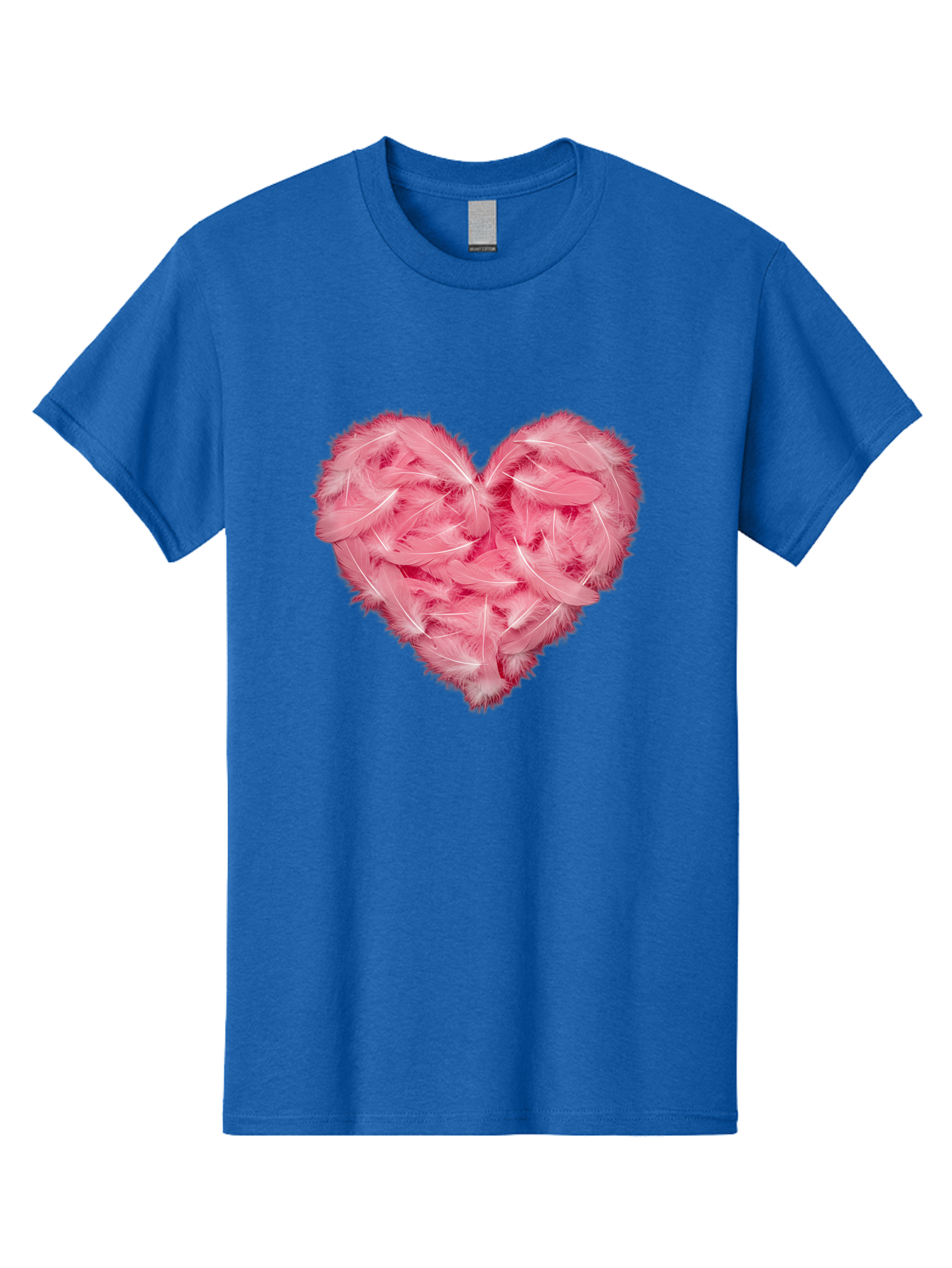 Heart-Of-Feathers Men'S Graphic Tee, 100% Cotton, Comfortable Casual Summer Wear, Machine Washable, Pink Feather Heart, Love Symbol, Soft Texture, Delicate Feathers, Romantic Gesture, Tender Heart, Loving Feeling Baa787 15