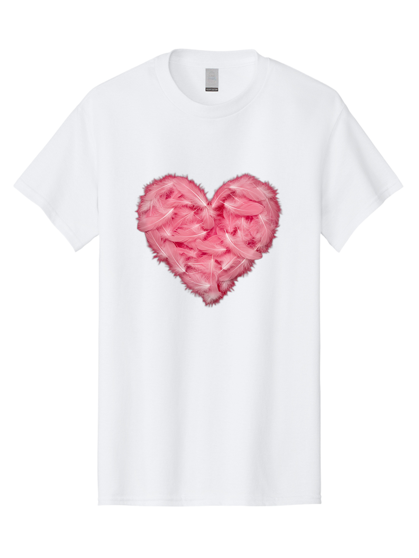 Heart-Of-Feathers Men'S Graphic Tee, 100% Cotton, Comfortable Casual Summer Wear, Machine Washable, Pink Feather Heart, Love Symbol, Soft Texture, Delicate Feathers, Romantic Gesture, Tender Heart, Loving Feeling Baa787 7