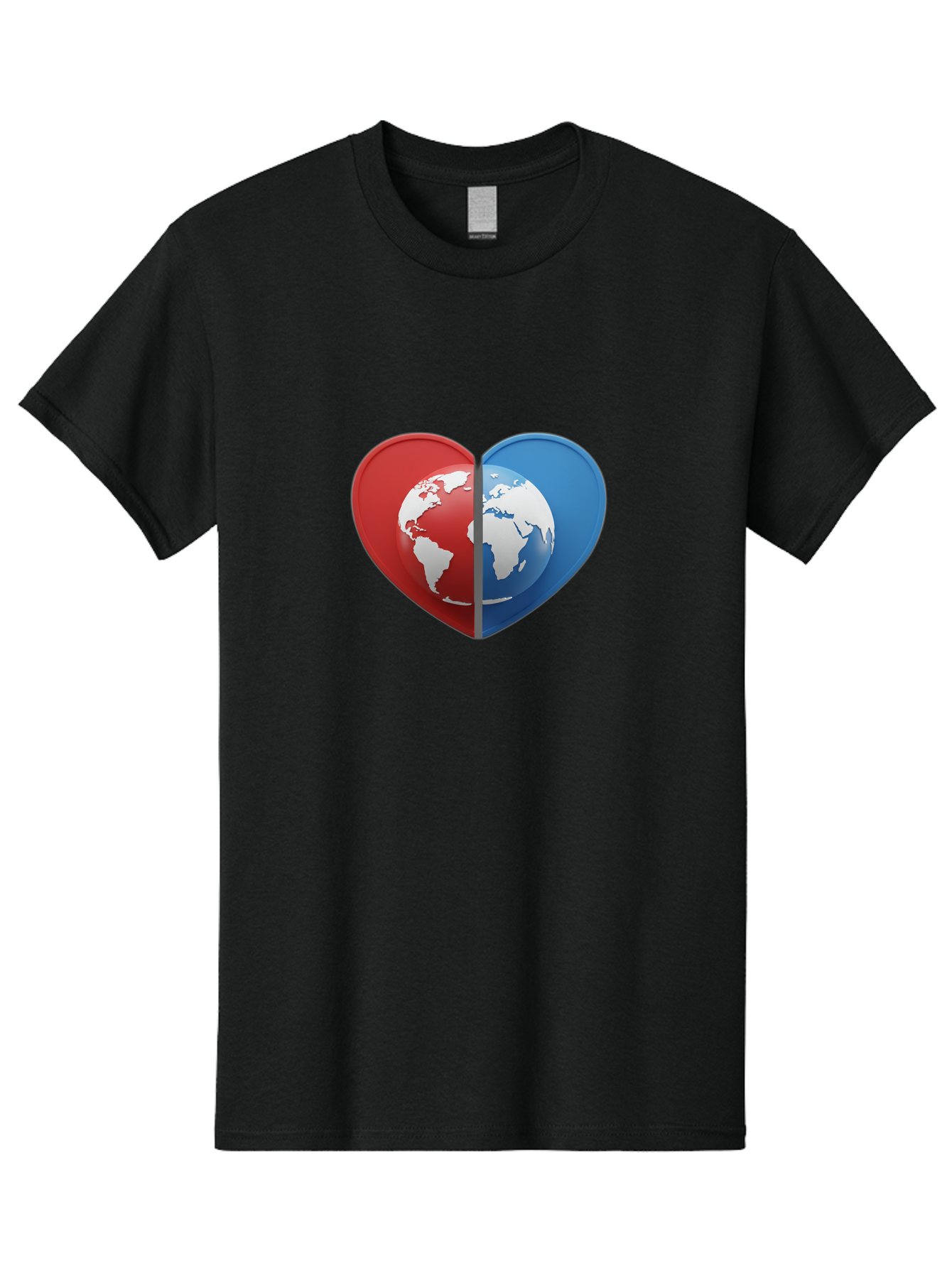 Heart-Shaped-Earth Men'S Graphic Tee, 100% Cotton, Comfortable Casual Summer Wear, Machine Washable, Heart-Shaped Earth, Global Unity, World Love, International Harmony, Earth Symbol, Global Connection, Love For Planet, World Map, Baa791 11