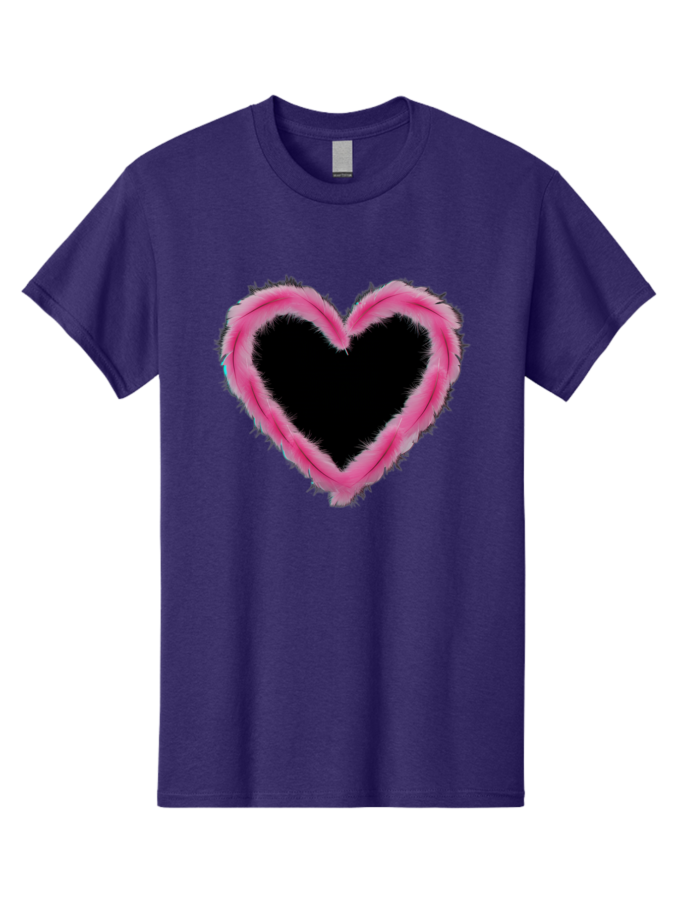 Heart Men'S Graphic Tee, 100% Cotton, Comfortable Casual Summer Wear, Machine Washable, Pink Feather Heart, Fluffy Heart, Romantic Symbol, Fuzzy Love, Heart Shape, Feather Design, Cute Graphics, Valentine'S Icon Baa794 7