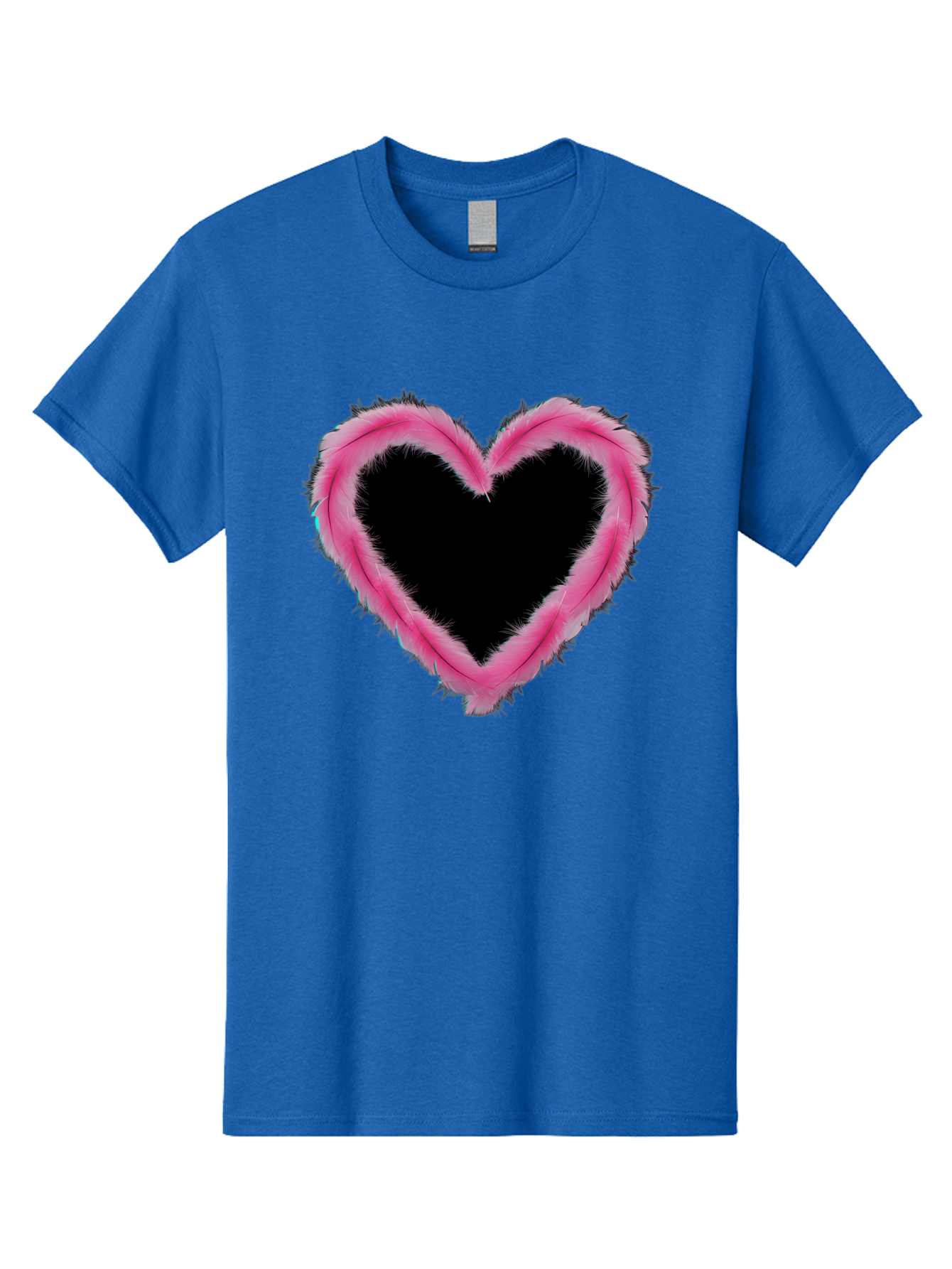 Heart Men'S Graphic Tee, 100% Cotton, Comfortable Casual Summer Wear, Machine Washable, Pink Feather Heart, Fluffy Heart, Romantic Symbol, Fuzzy Love, Heart Shape, Feather Design, Cute Graphics, Valentine'S Icon Baa794 25