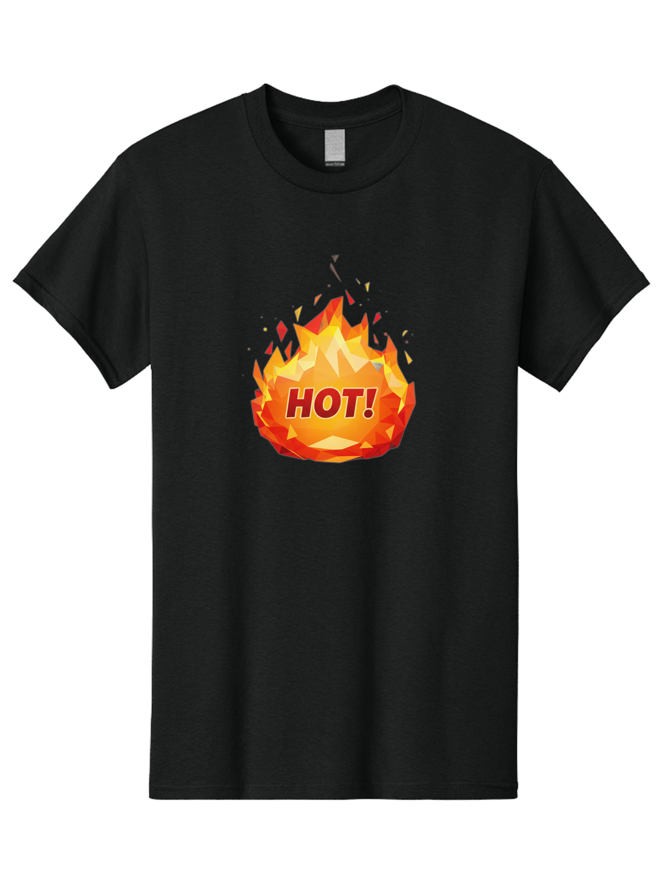 Hot-6 Men'S Graphic Tee, 100% Cotton, Comfortable Casual Summer Wear, Machine Washable, Hot Badge, Fiery Emblem, Orange Flames, Bold Text, Hot!, Burning Effect, Vibrant Graphics, Attention-Grabbing Design, Fiery Graphics, Explosive Badge Baa805 5