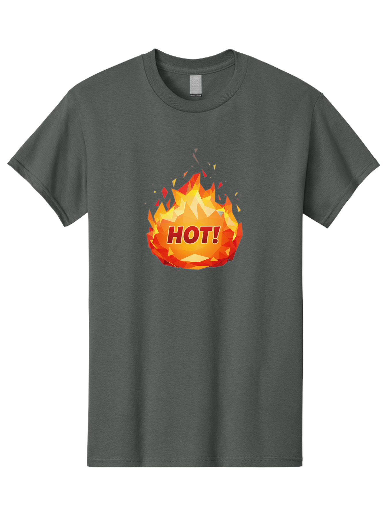 Hot-6 Men'S Graphic Tee, 100% Cotton, Comfortable Casual Summer Wear, Machine Washable, Hot Badge, Fiery Emblem, Orange Flames, Bold Text, Hot!, Burning Effect, Vibrant Graphics, Attention-Grabbing Design, Fiery Graphics, Explosive Badge Baa805 25