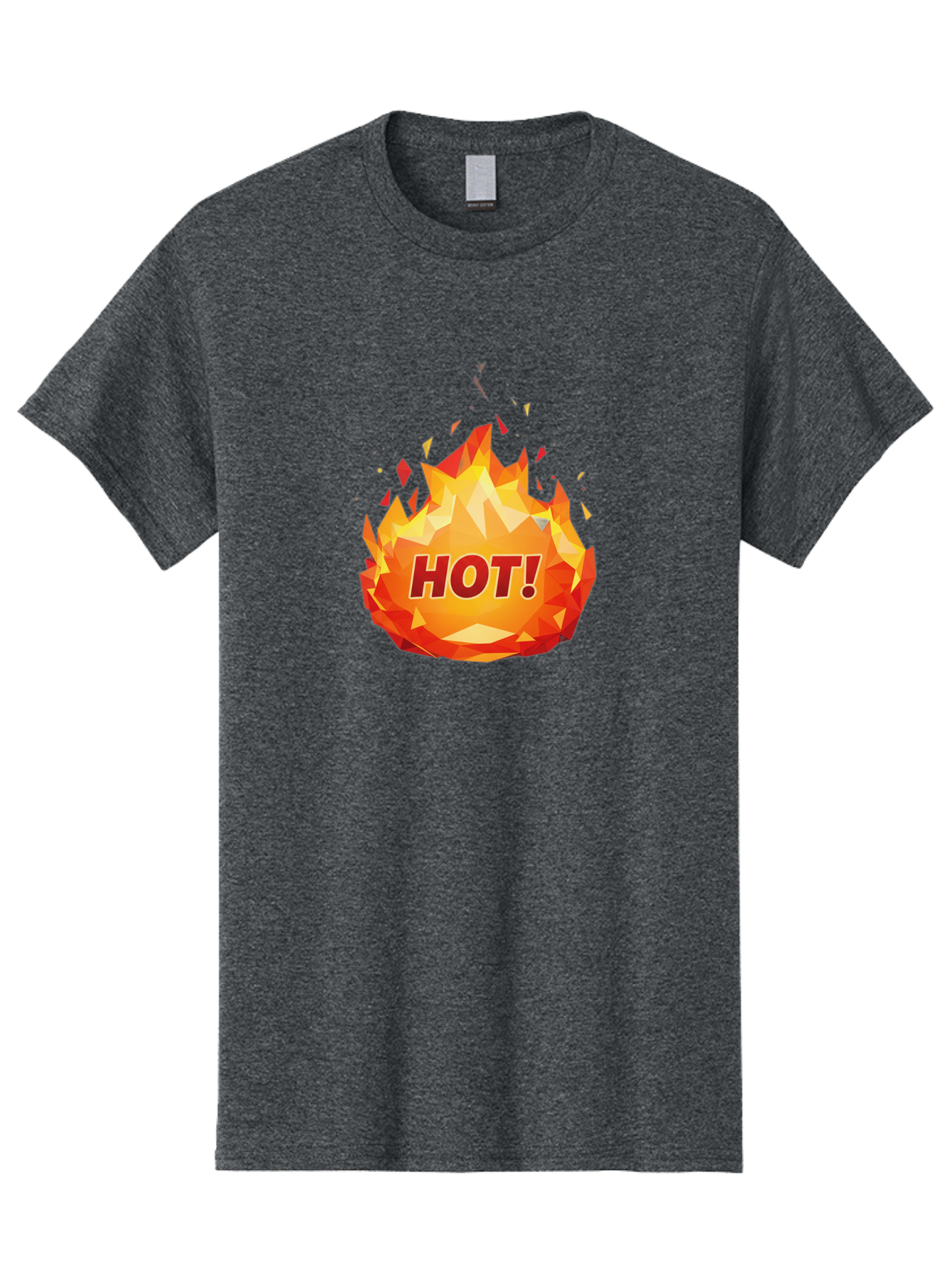 Hot-6 Men'S Graphic Tee, 100% Cotton, Comfortable Casual Summer Wear, Machine Washable, Hot Badge, Fiery Emblem, Orange Flames, Bold Text, Hot!, Burning Effect, Vibrant Graphics, Attention-Grabbing Design, Fiery Graphics, Explosive Badge Baa805 7