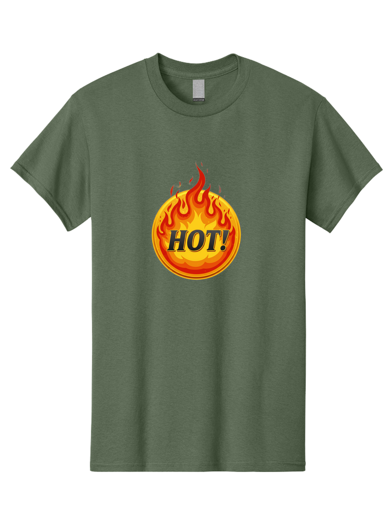 Hot-7 Men'S Graphic Tee, 100% Cotton, Comfortable Casual Summer Wear, Machine Washable, Flame Design, Fiery Graphic, Hot Item, Bold Typography, Fiery Theme, Hot! Text, Vibrant Colors, Energetic Vibe, Dynamic Illustration Baa806 3