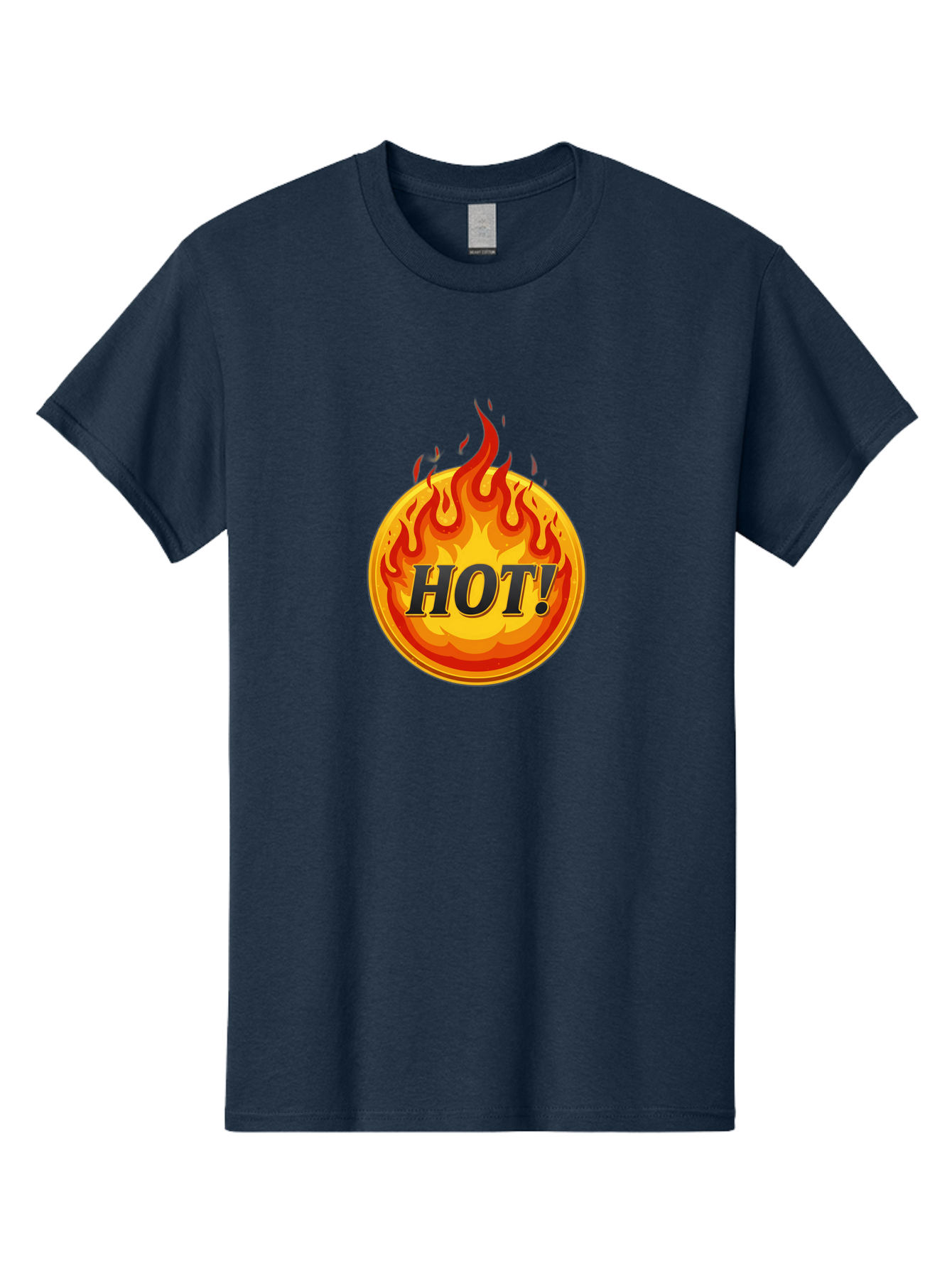 Hot-7 Men'S Graphic Tee, 100% Cotton, Comfortable Casual Summer Wear, Machine Washable, Flame Design, Fiery Graphic, Hot Item, Bold Typography, Fiery Theme, Hot! Text, Vibrant Colors, Energetic Vibe, Dynamic Illustration Baa806 25