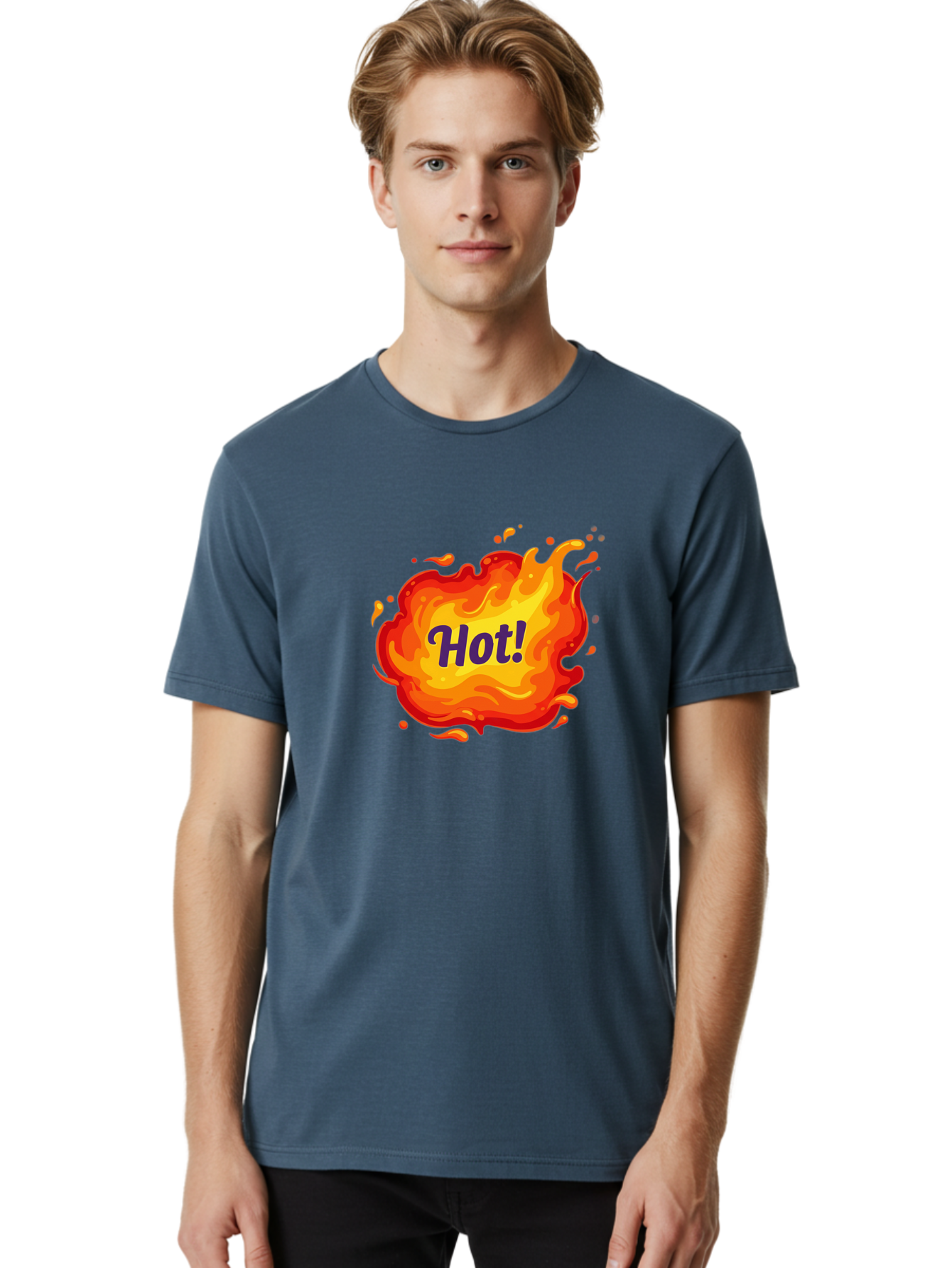Hot-8 Men'S Graphic Tee, 100% Cotton, Comfortable Casual Summer Wear, Machine Washable, Hot!, Fiery Splatter, Vibrant Colors, Energetic Design, Attention-Grabbing Graphic, Bold Typography, Flames, Splashes, Dynamic Illustration Baa807 16