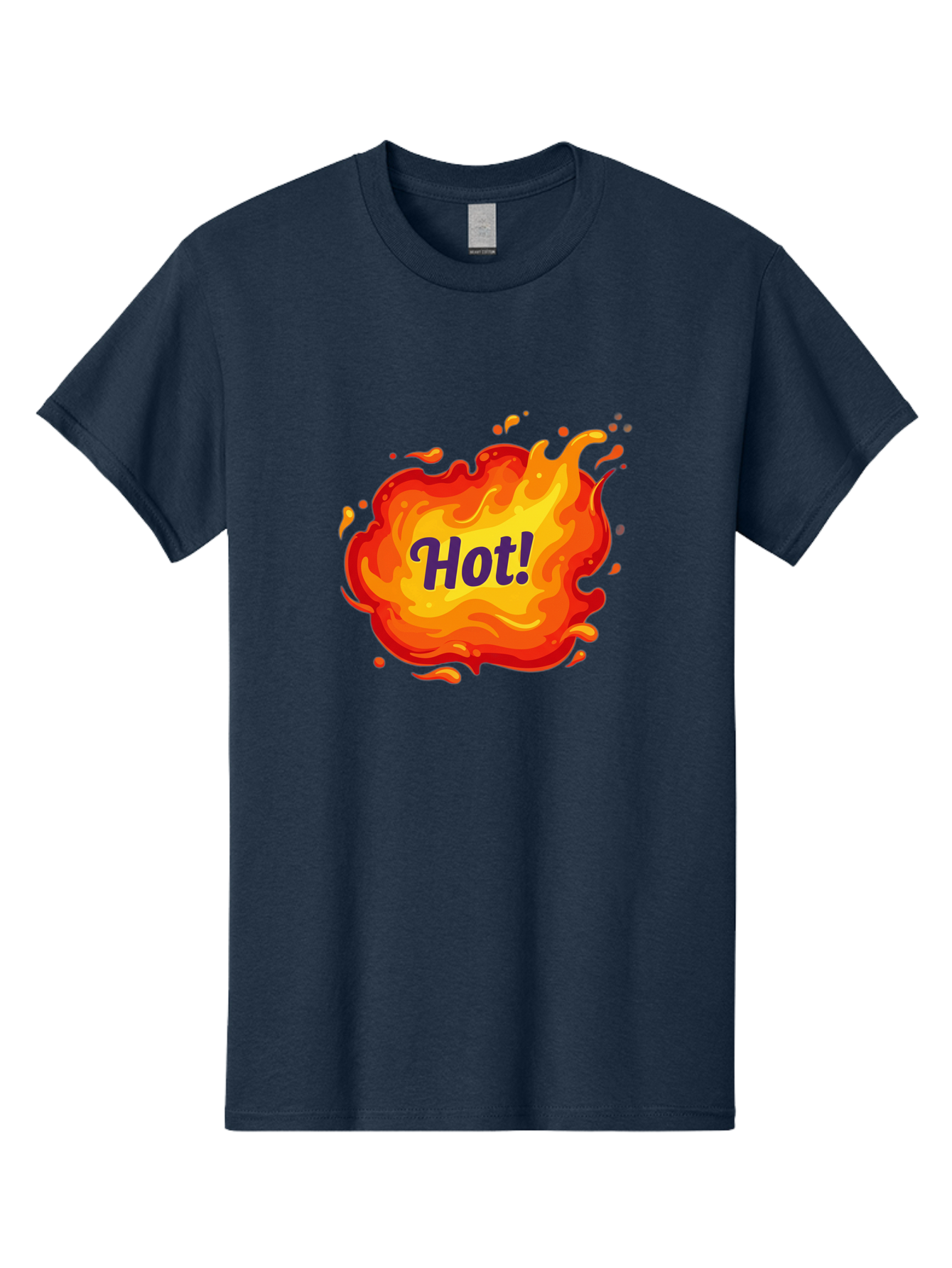 Hot-8 Men'S Graphic Tee, 100% Cotton, Comfortable Casual Summer Wear, Machine Washable, Hot!, Fiery Splatter, Vibrant Colors, Energetic Design, Attention-Grabbing Graphic, Bold Typography, Flames, Splashes, Dynamic Illustration Baa807 23