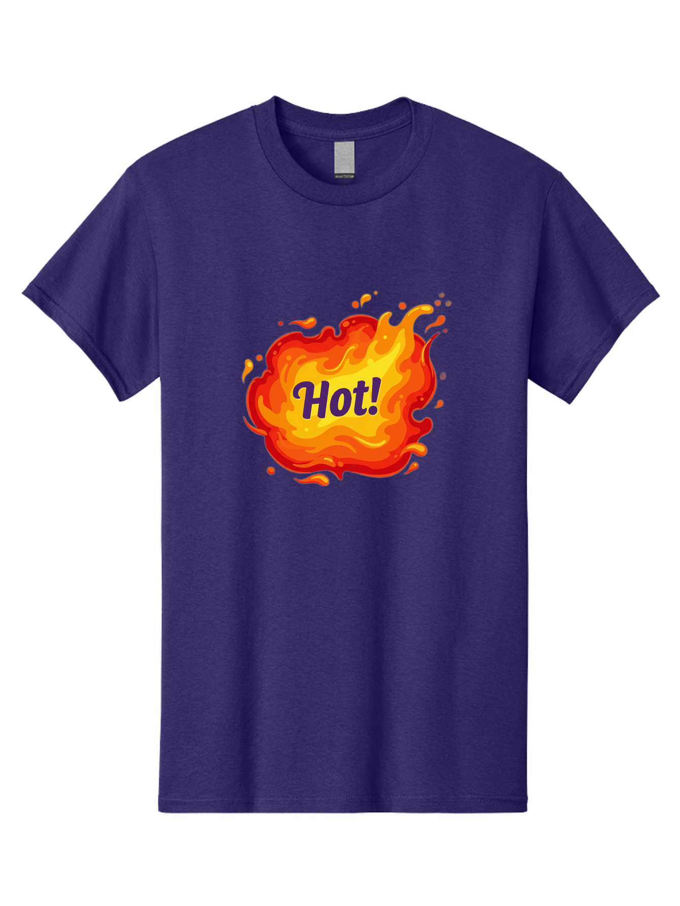 Hot-8 Men'S Graphic Tee, 100% Cotton, Comfortable Casual Summer Wear, Machine Washable, Hot!, Fiery Splatter, Vibrant Colors, Energetic Design, Attention-Grabbing Graphic, Bold Typography, Flames, Splashes, Dynamic Illustration Baa807 3
