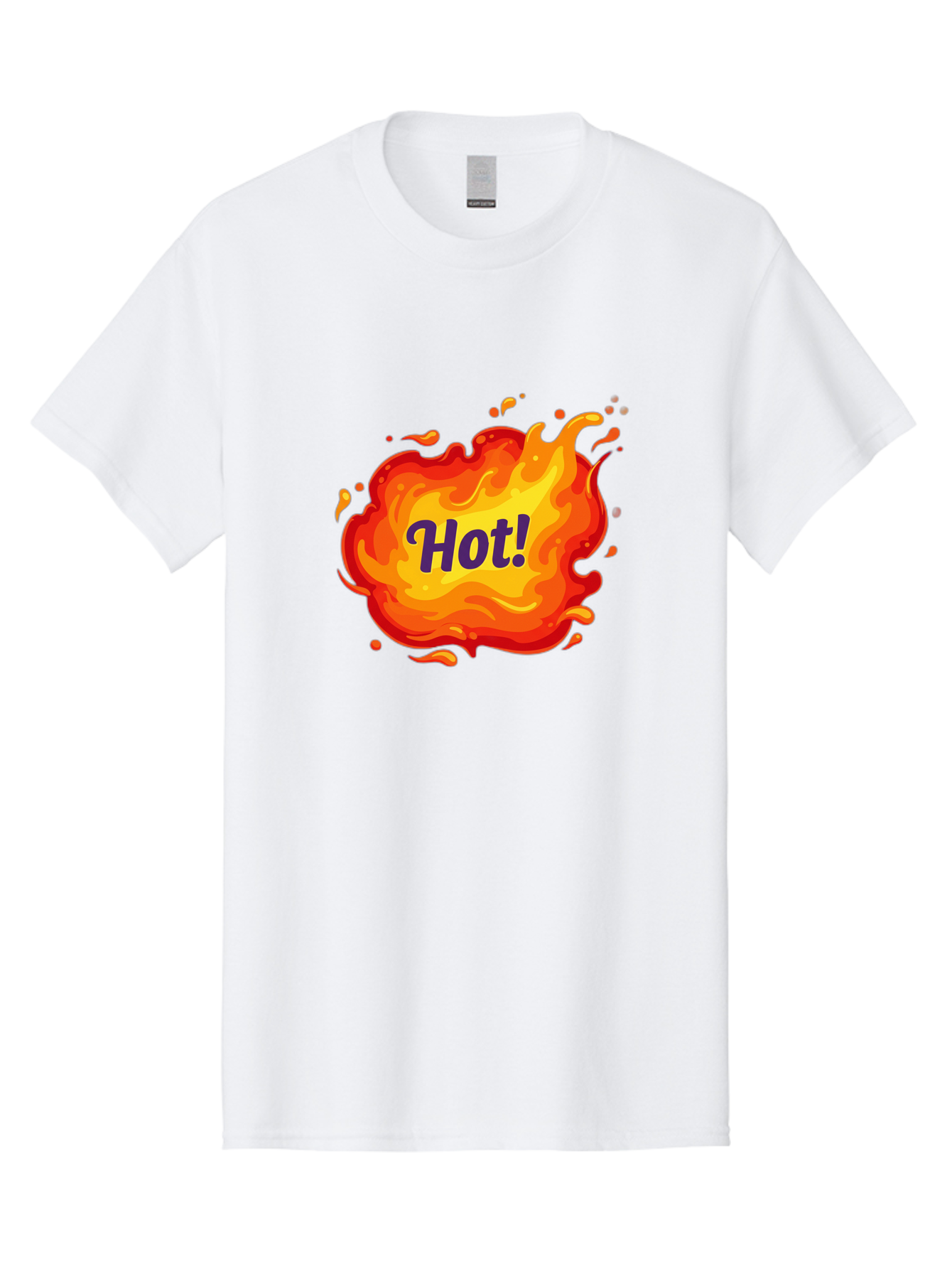 Hot-8 Men'S Graphic Tee, 100% Cotton, Comfortable Casual Summer Wear, Machine Washable, Hot!, Fiery Splatter, Vibrant Colors, Energetic Design, Attention-Grabbing Graphic, Bold Typography, Flames, Splashes, Dynamic Illustration Baa807 7