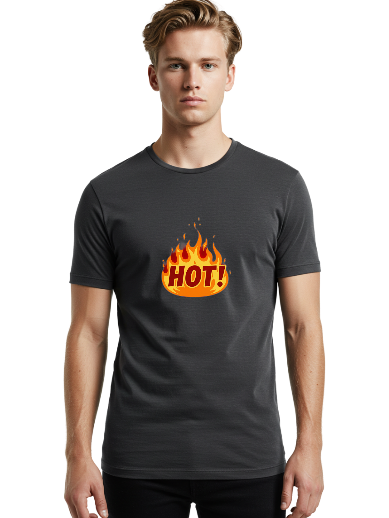 Hot-9 Men'S Graphic Tee, 100% Cotton, Comfortable Casual Summer Wear, Machine Washable, Fire Flames, Hot Deal, Burning Passion, Fiery Energy, Bold Graphics, Intense Design, Hot!, Burning Text Baa808 24