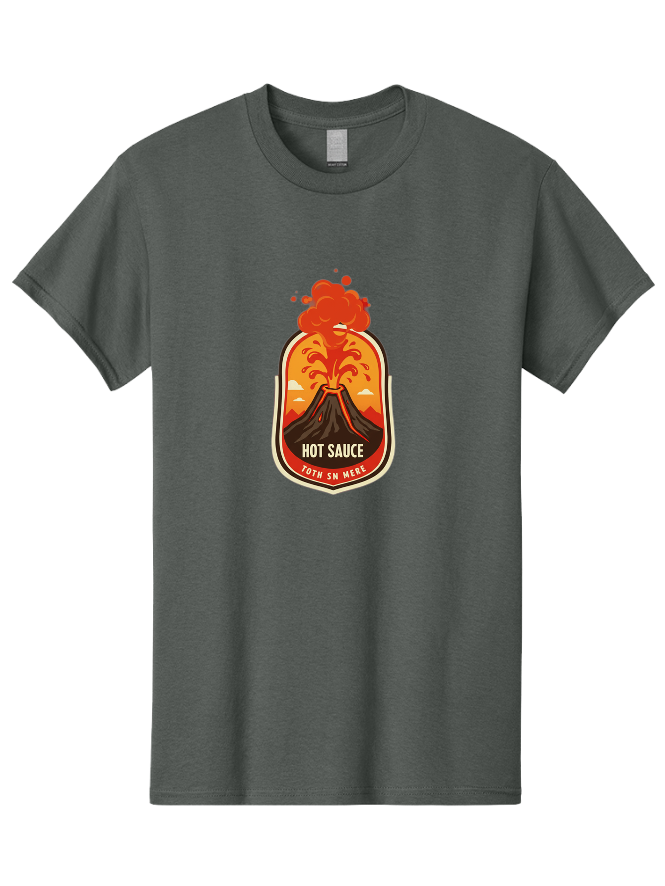Hot-Sauce-8 Men'S Graphic Tee, 100% Cotton, Comfortable Casual Summer Wear, Machine Washable, Hot Sauce Label, Erupting Volcano, Spicy Food, Condiment Packaging, Fiery Design, Bold Graphics, Cartoon Style, Volcano Eruption, Condiment Branding Baa820 27