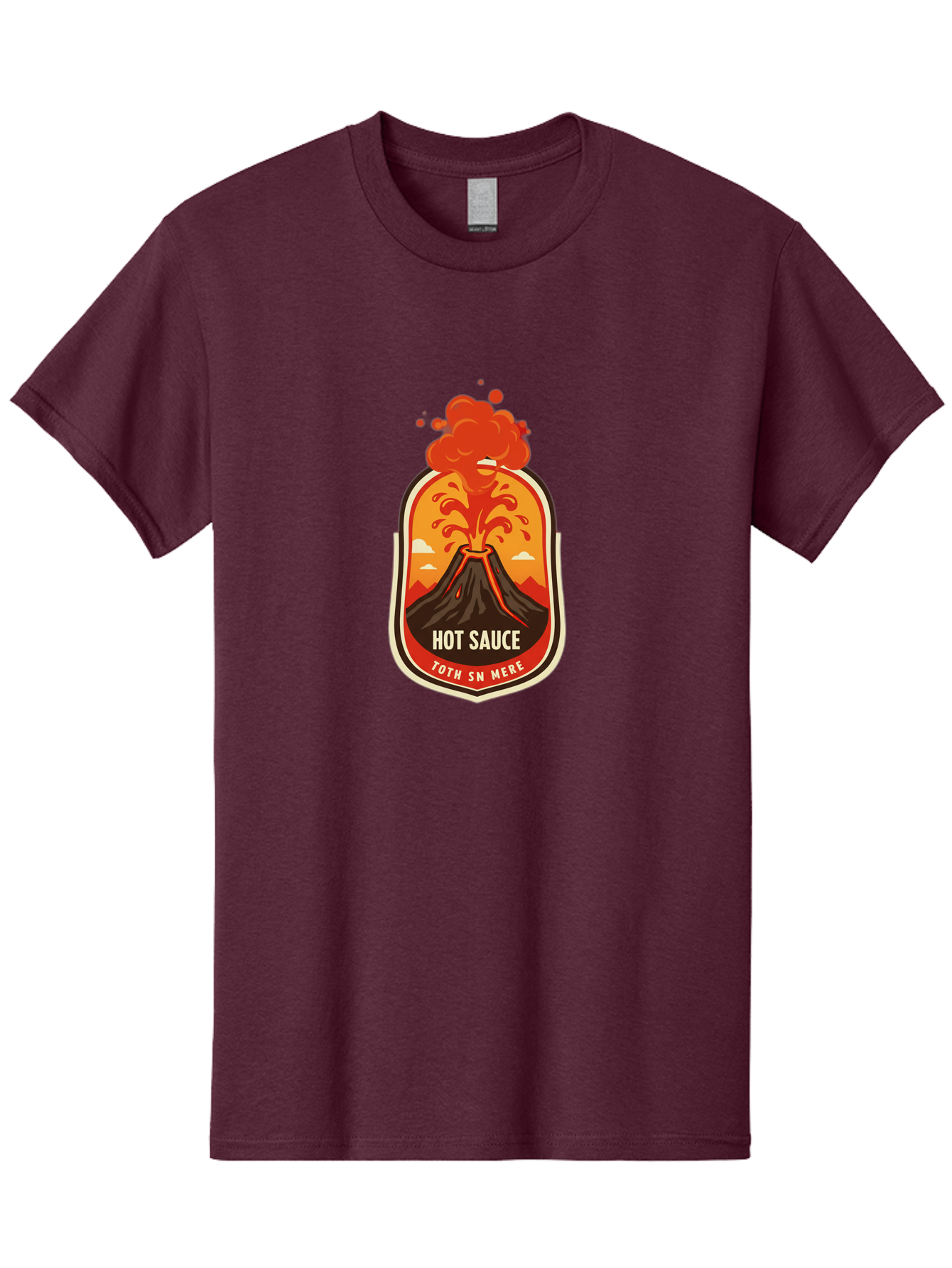 Hot-Sauce-8 Men'S Graphic Tee, 100% Cotton, Comfortable Casual Summer Wear, Machine Washable, Hot Sauce Label, Erupting Volcano, Spicy Food, Condiment Packaging, Fiery Design, Bold Graphics, Cartoon Style, Volcano Eruption, Condiment Branding Baa820 21