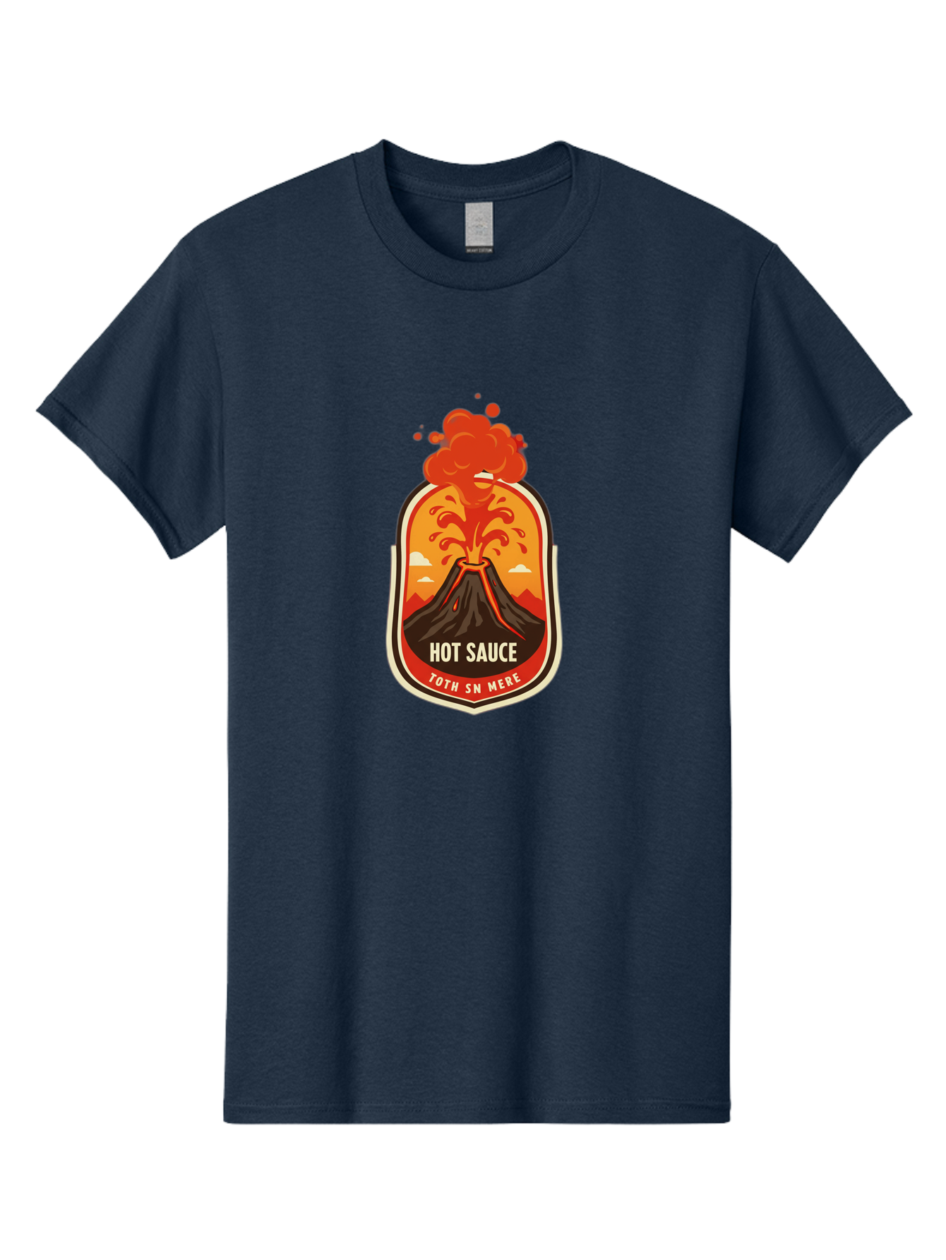 Hot-Sauce-8 Men'S Graphic Tee, 100% Cotton, Comfortable Casual Summer Wear, Machine Washable, Hot Sauce Label, Erupting Volcano, Spicy Food, Condiment Packaging, Fiery Design, Bold Graphics, Cartoon Style, Volcano Eruption, Condiment Branding Baa820 23