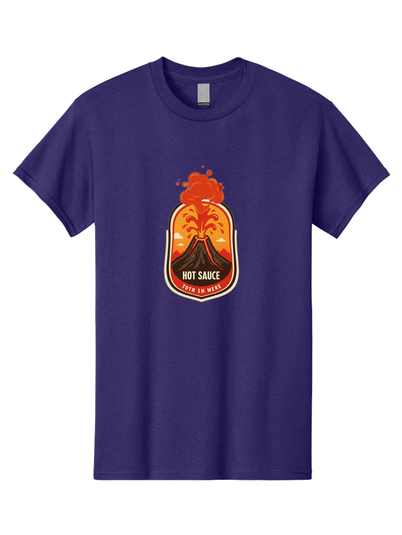 Hot-Sauce-8 Men'S Graphic Tee, 100% Cotton, Comfortable Casual Summer Wear, Machine Washable, Hot Sauce Label, Erupting Volcano, Spicy Food, Condiment Packaging, Fiery Design, Bold Graphics, Cartoon Style, Volcano Eruption, Condiment Branding Baa820 17