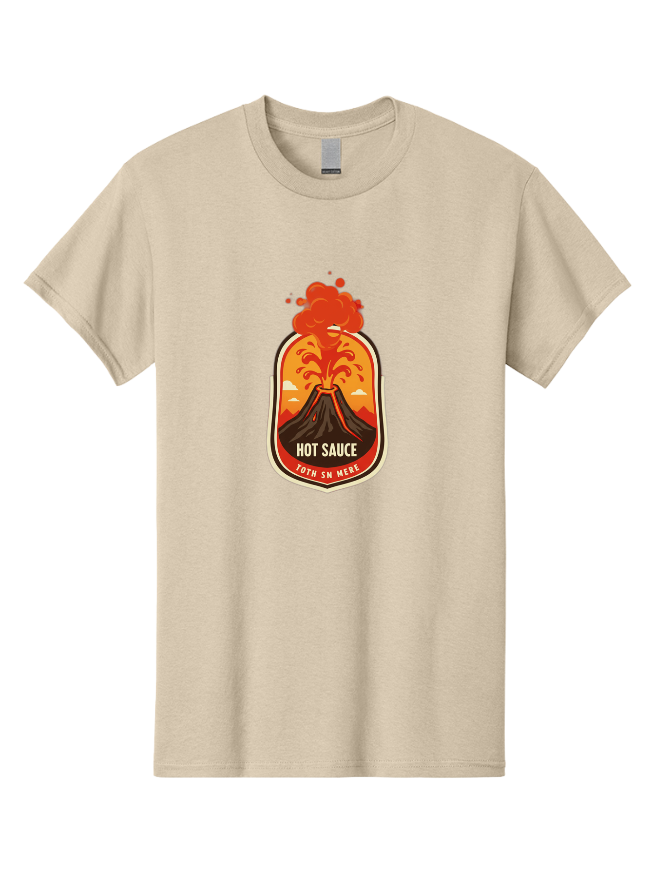 Hot-Sauce-8 Men'S Graphic Tee, 100% Cotton, Comfortable Casual Summer Wear, Machine Washable, Hot Sauce Label, Erupting Volcano, Spicy Food, Condiment Packaging, Fiery Design, Bold Graphics, Cartoon Style, Volcano Eruption, Condiment Branding Baa820 29