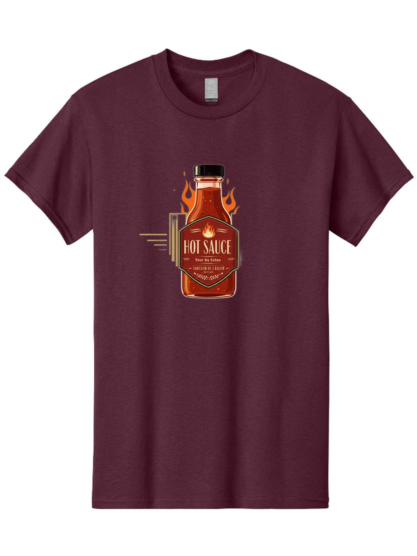 Hot-Sauce-9 Men'S Graphic Tee, 100% Cotton, Comfortable Casual Summer Wear, Machine Washable, Hot Sauce Bottle, Fiery Condiment, Spicy Food, Flavorful Sauce, Condiment Design, Graphic Label, Kitchen Essentials, Chili Peppers, Flavor Enhancer Baa821 25