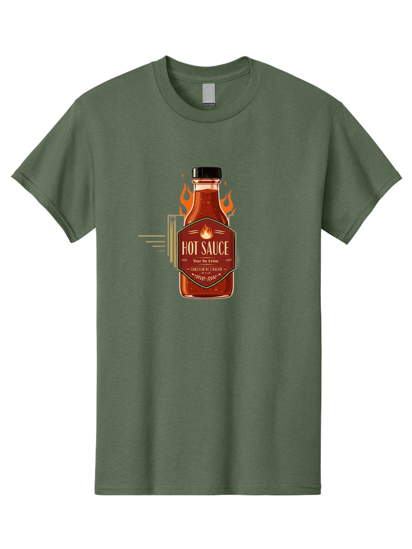 Hot-Sauce-9 Men'S Graphic Tee, 100% Cotton, Comfortable Casual Summer Wear, Machine Washable, Hot Sauce Bottle, Fiery Condiment, Spicy Food, Flavorful Sauce, Condiment Design, Graphic Label, Kitchen Essentials, Chili Peppers, Flavor Enhancer Baa821 7