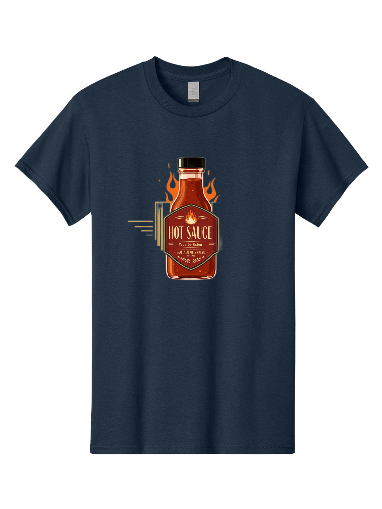 Hot-Sauce-9 Men'S Graphic Tee, 100% Cotton, Comfortable Casual Summer Wear, Machine Washable, Hot Sauce Bottle, Fiery Condiment, Spicy Food, Flavorful Sauce, Condiment Design, Graphic Label, Kitchen Essentials, Chili Peppers, Flavor Enhancer Baa821 19