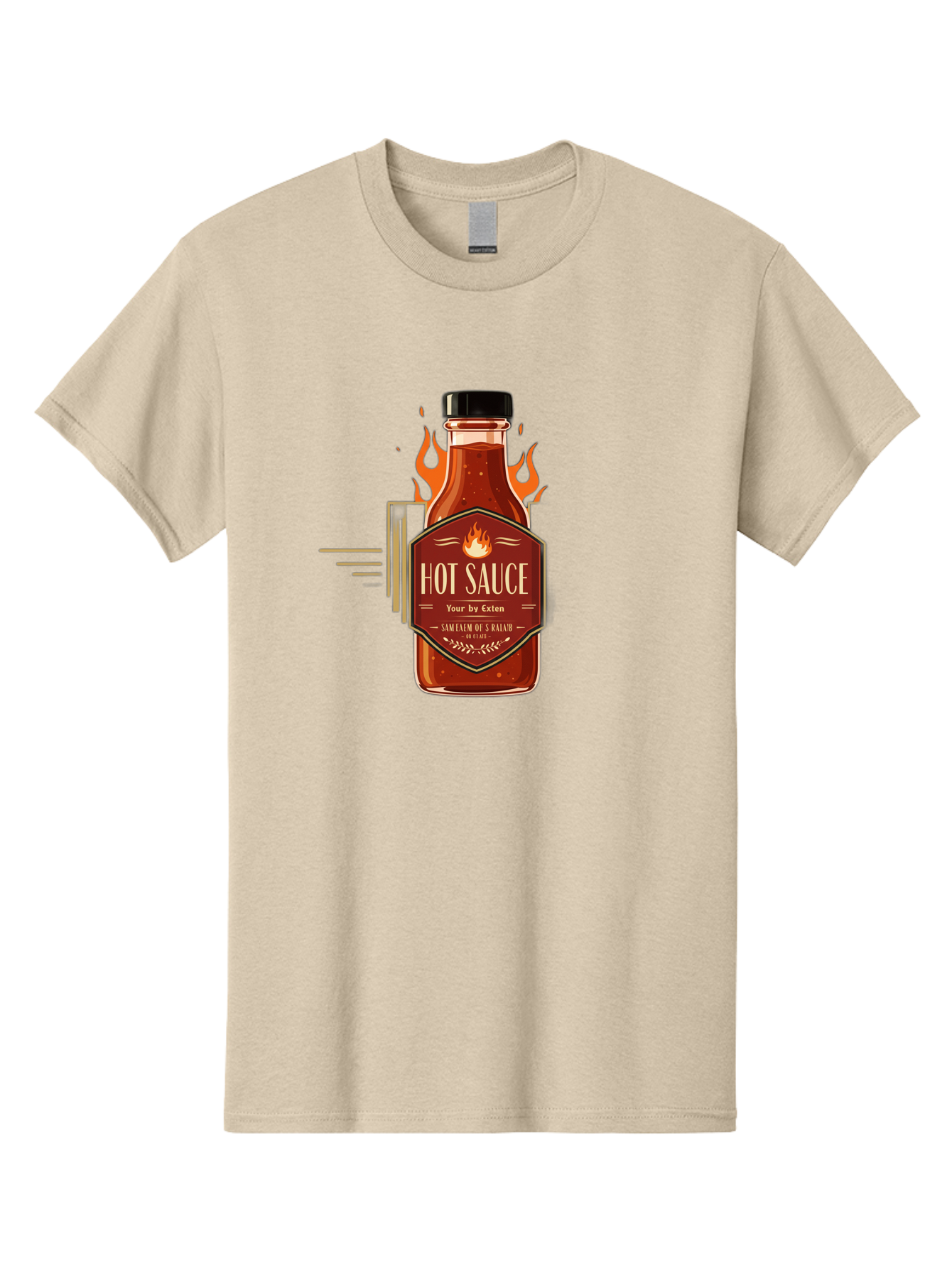 Hot-Sauce-9 Men'S Graphic Tee, 100% Cotton, Comfortable Casual Summer Wear, Machine Washable, Hot Sauce Bottle, Fiery Condiment, Spicy Food, Flavorful Sauce, Condiment Design, Graphic Label, Kitchen Essentials, Chili Peppers, Flavor Enhancer Baa821 23