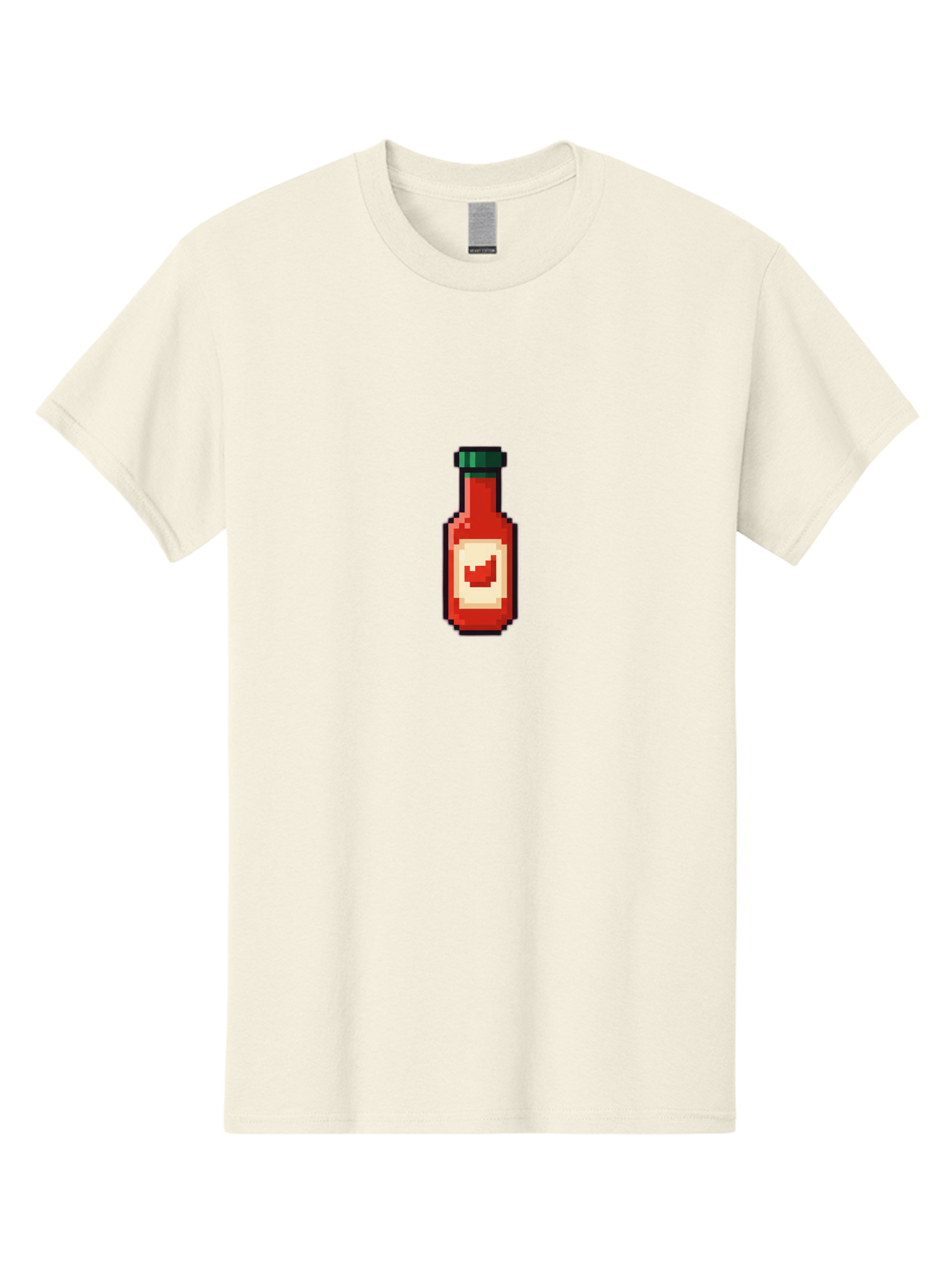Hot-Sauce-Bottle-4 Men'S Graphic Tee, 100% Cotton, Comfortable Casual Summer Wear, Machine Washable, Hot Sauce, Condiment, Spicy Food, Red Sauce, Pixel Art, Digital Illustration, 8-Bit Style, Retro Gaming Aesthetic Baa828 13
