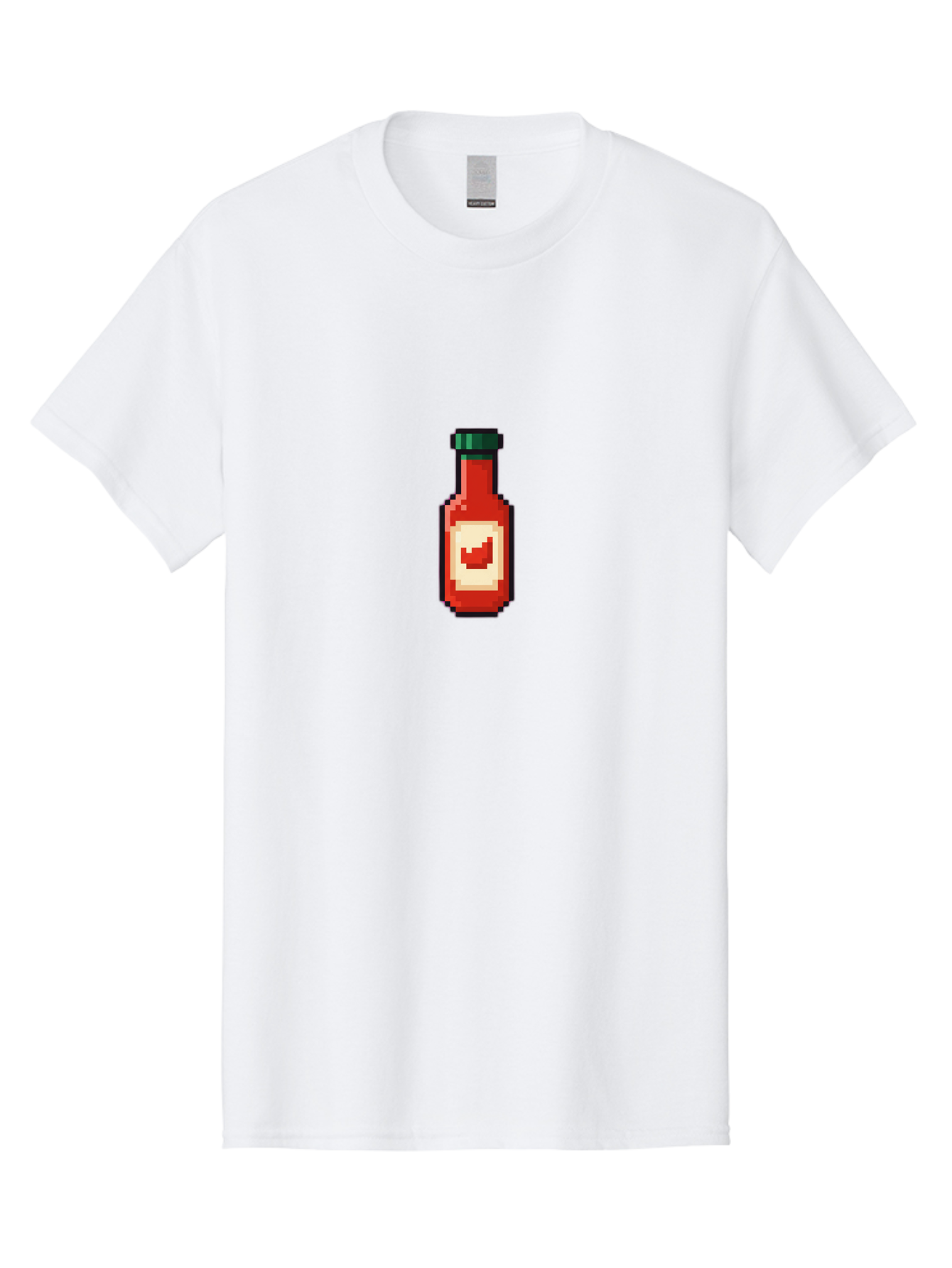 Hot-Sauce-Bottle-4 Men'S Graphic Tee, 100% Cotton, Comfortable Casual Summer Wear, Machine Washable, Hot Sauce, Condiment, Spicy Food, Red Sauce, Pixel Art, Digital Illustration, 8-Bit Style, Retro Gaming Aesthetic Baa828 11