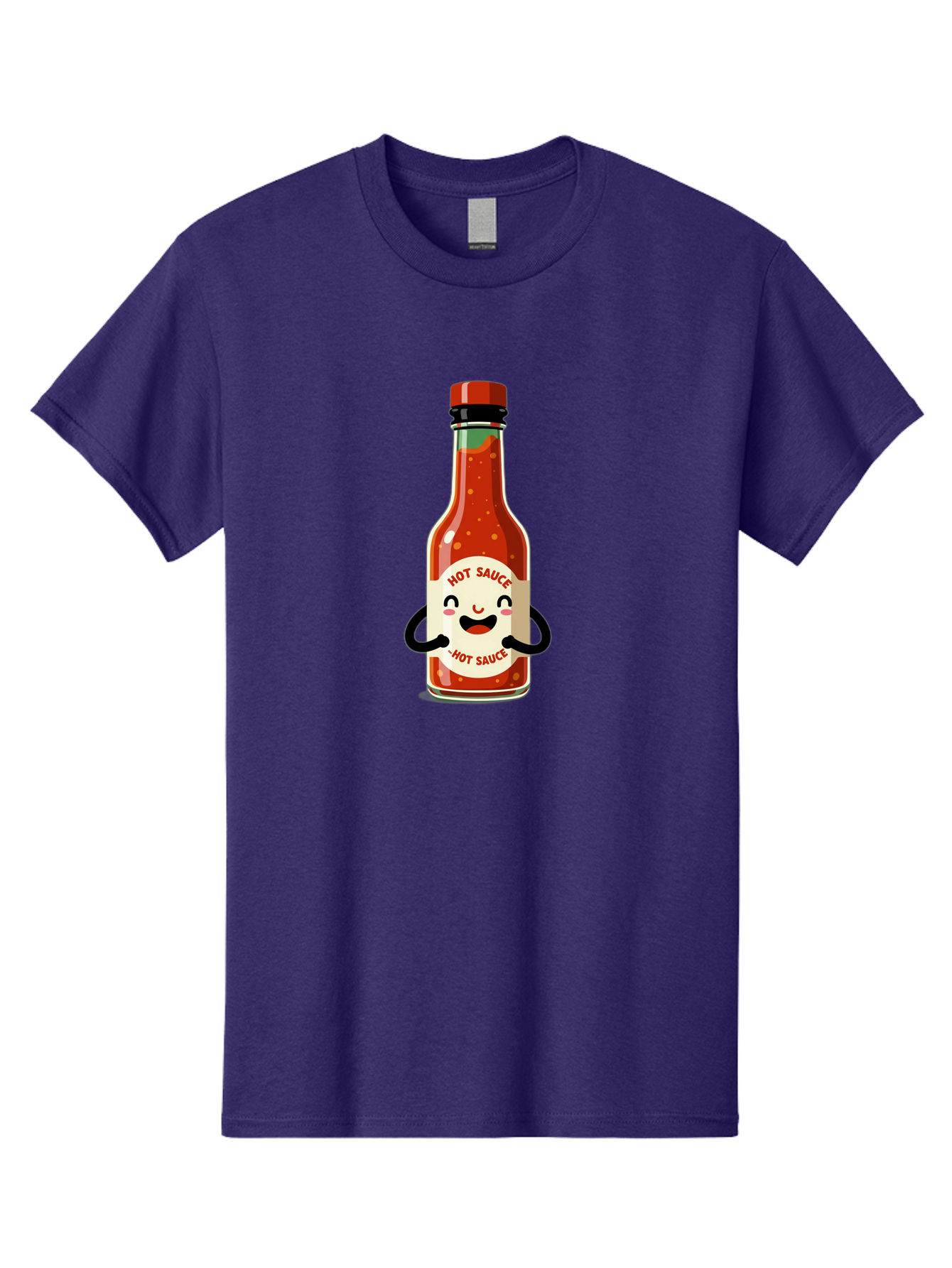 Hot-Sauce Men'S Graphic Tee, 100% Cotton, Comfortable Casual Summer Wear, Machine Washable, Hot Sauce Bottle With A Face, Cartoon Character, Condiment Packaging, Spicy Food, Kawaii Art Style, Playful Design, Sauce Container Baa836 27